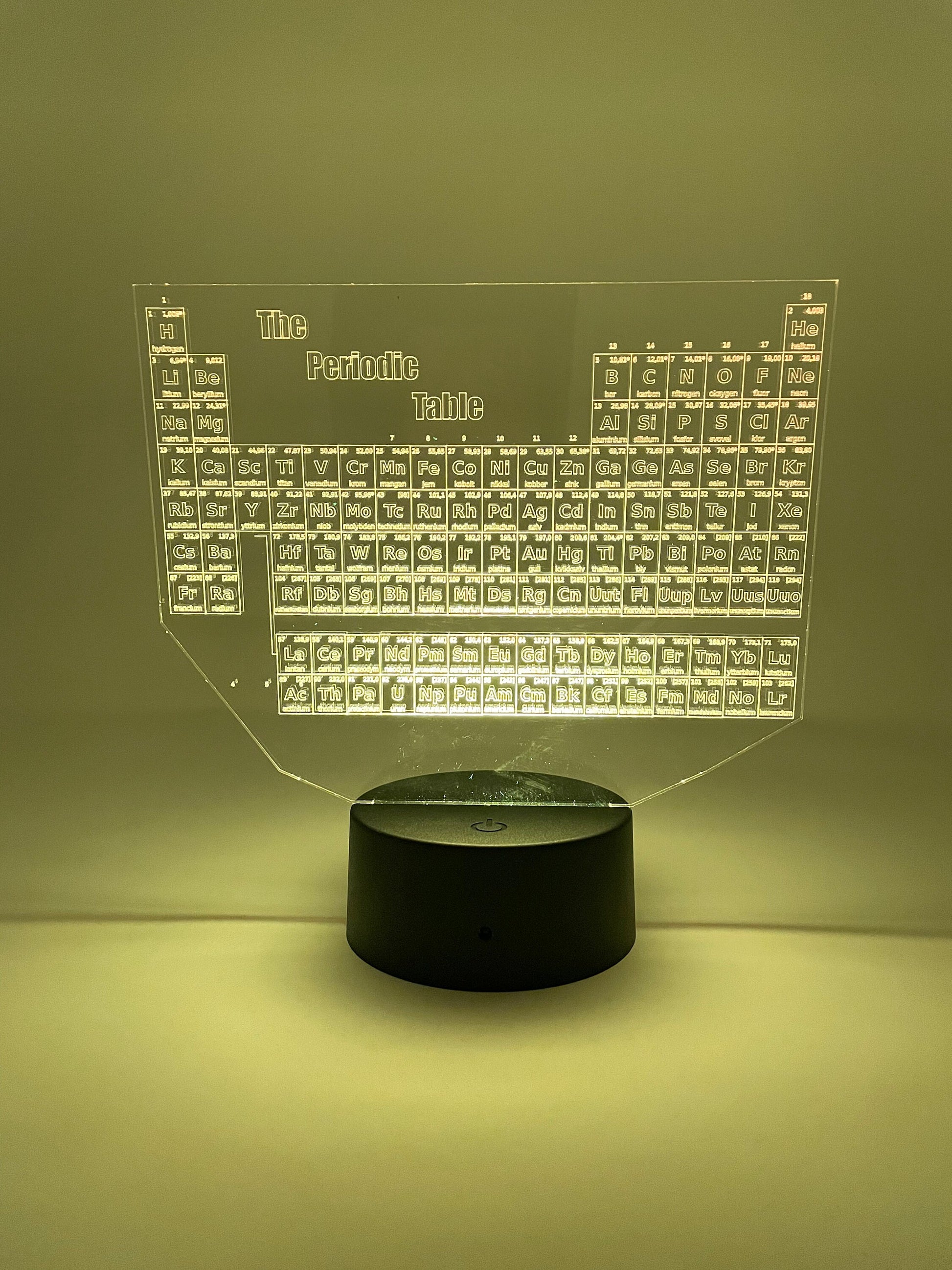 Periodic Table Of Elements | Chemistry And Science Teachers | Etched Acrylic With LED Light Strip | Gift