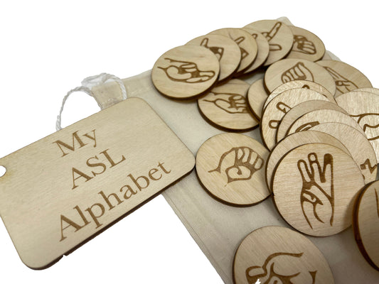 My American Sign Language | Letters & Numbers | ASL | Montessori | Early Education | Learning Alphabet | Spelling Toys | Burlap Bag Game