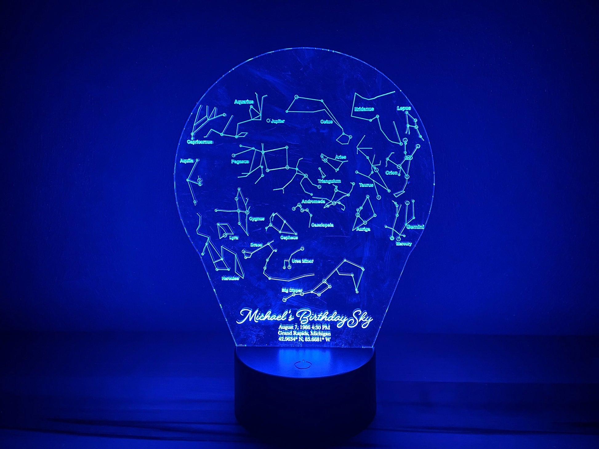 Nighttime Constellations LED Lamp | Memorialize Special Moments In Life | Wedding, Birthday, Engagement, Funeral | Personalized For You