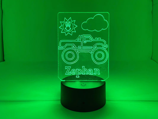 Monster Truck | Demolition Derby | Personalized LED Sign | Gifts for Kids | Kid Home Decor | Night Light for Kids