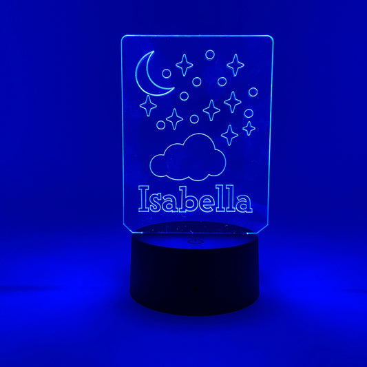 Nighttime Sky With Stars | Personalized LED Sign | Gifts for Kids | Kid Home Decor | Night Light for Kids