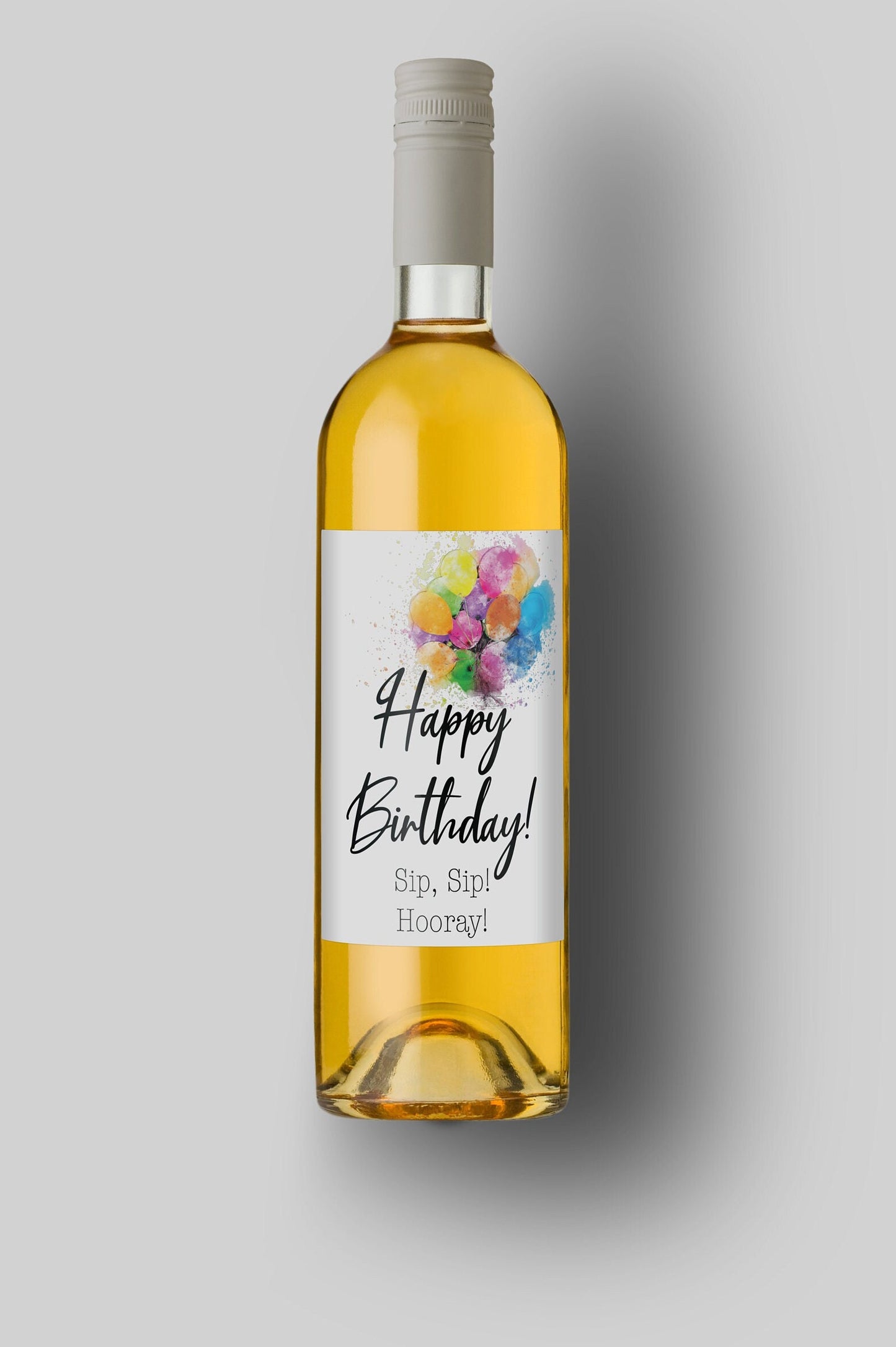 Happy Birthday | Sip, Sip Hooray | Custom Wine Bottle Labels | Personalized Bottle Labels
