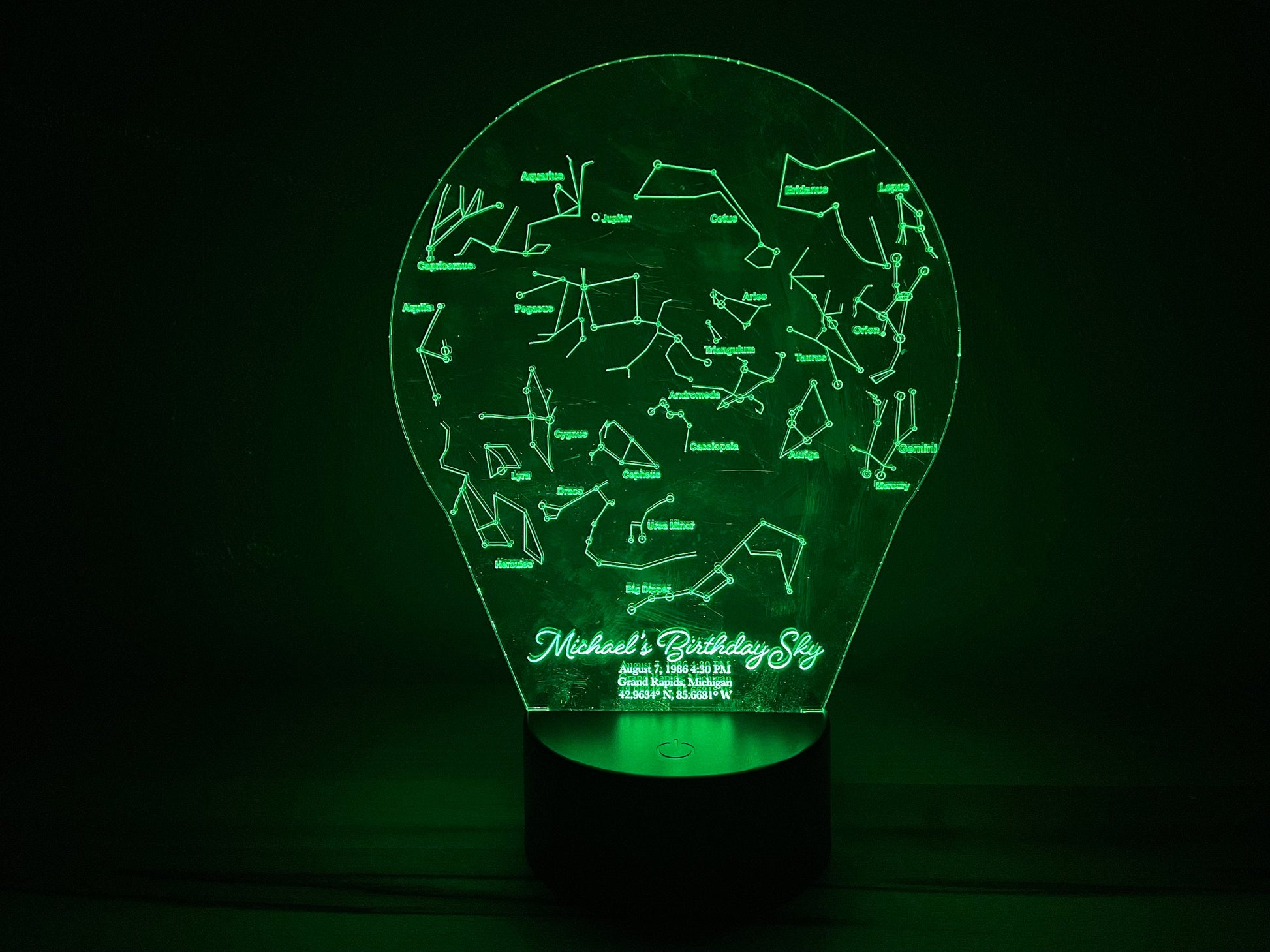 Nighttime Constellations LED Lamp | Memorialize Special Moments In Life | Wedding, Birthday, Engagement, Funeral | Personalized For You