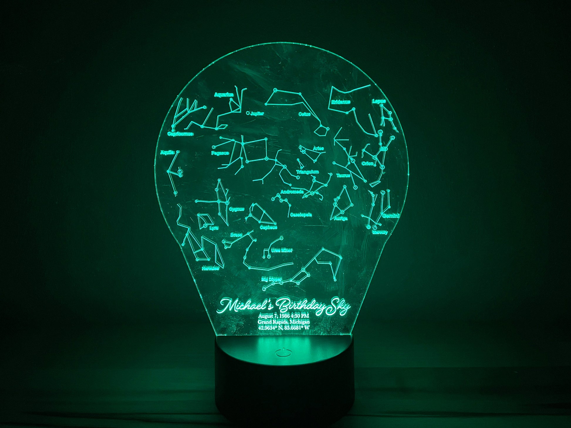 Nighttime Constellations LED Lamp | Memorialize Special Moments In Life | Wedding, Birthday, Engagement, Funeral | Personalized For You