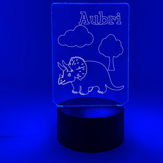 Triceratops | Dinosaur Nightlight | Personalized LED Sign | Gifts for Kids | Kid Home Decor | Night Light for Kids