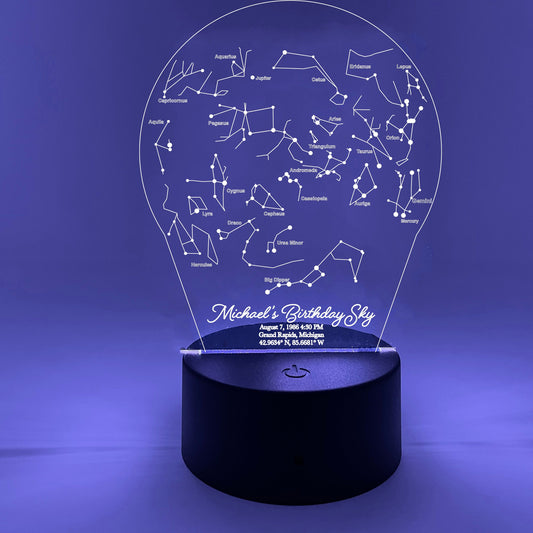 Nighttime Constellations LED Lamp | Memorialize Special Moments In Life | Wedding, Birthday, Engagement, Funeral | Personalized For You