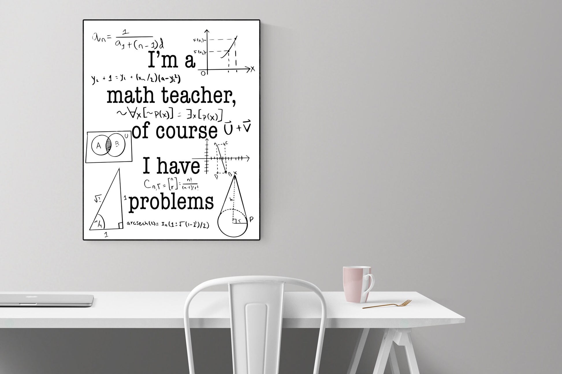 I'm A Math Teacher | Of Course I Have Problems | Mathematician | Teacher Definition | Art Print