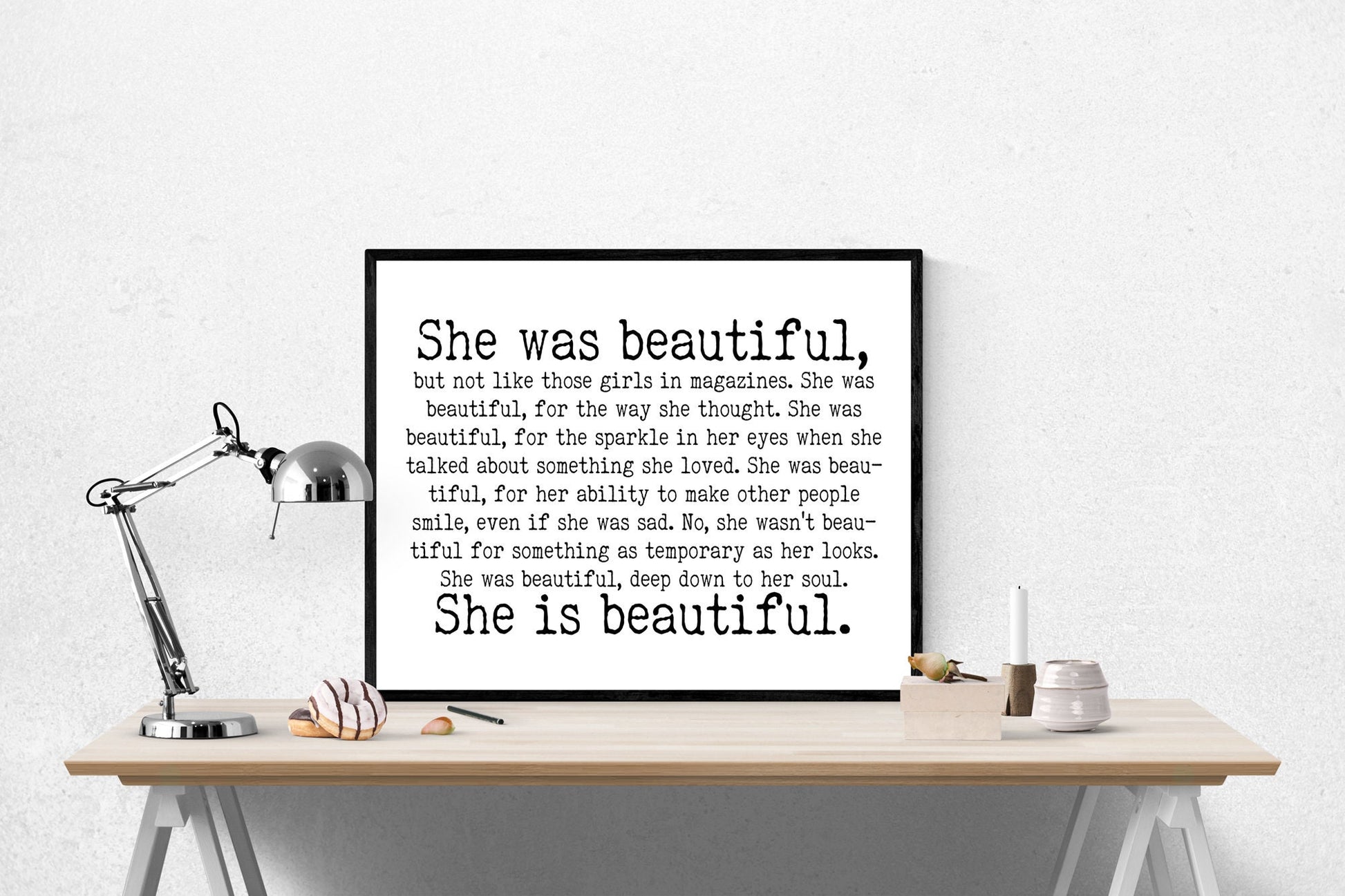 She Is Beautiful | F Scott Fitzgerald Quote | Literary | Art Print