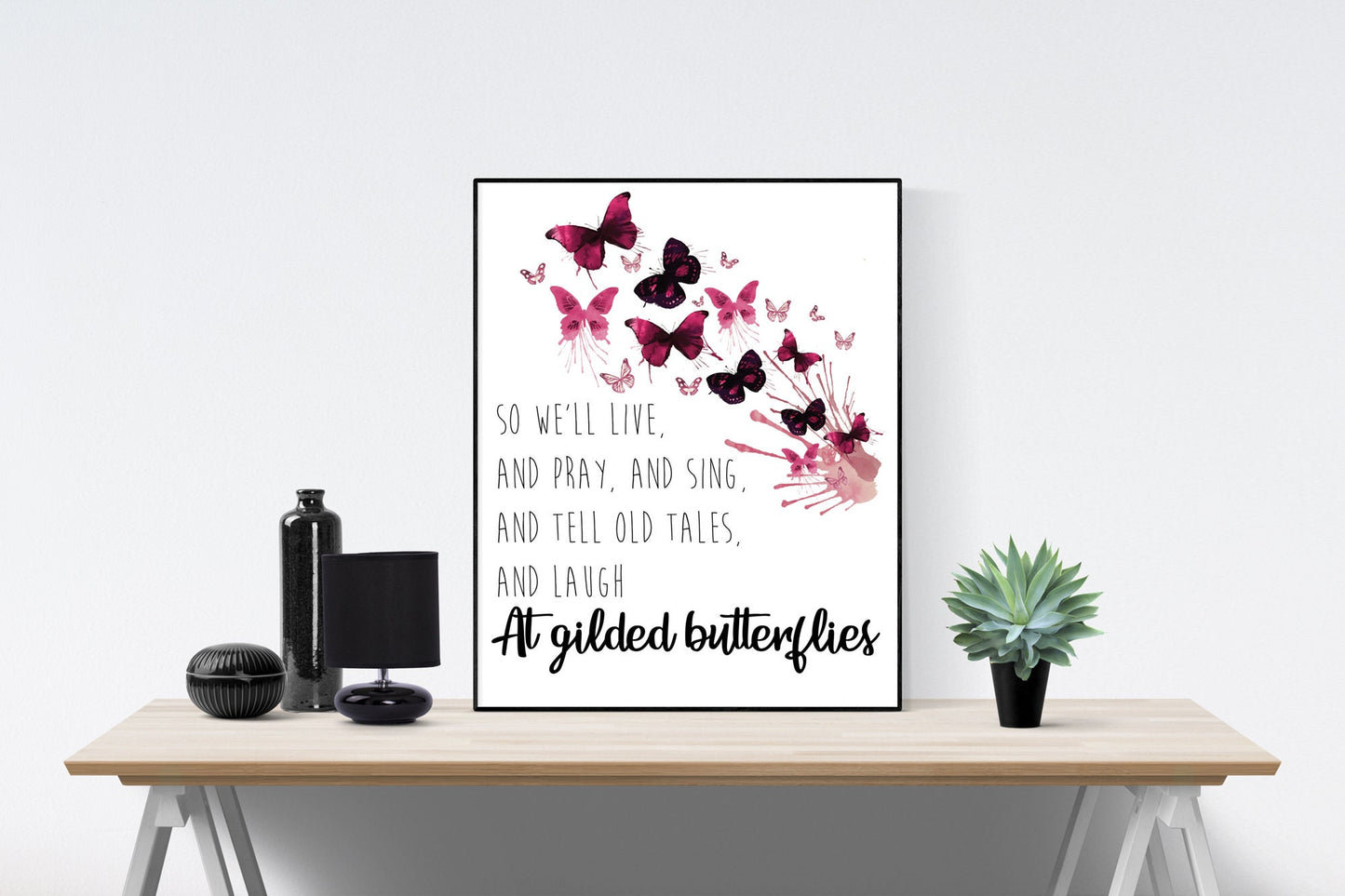 So We'll Live And Pray And Sing And Tell Old Tales And Laugh At Gilded Butterflies | William Shakespeare | King Lear | Literary | Art Print