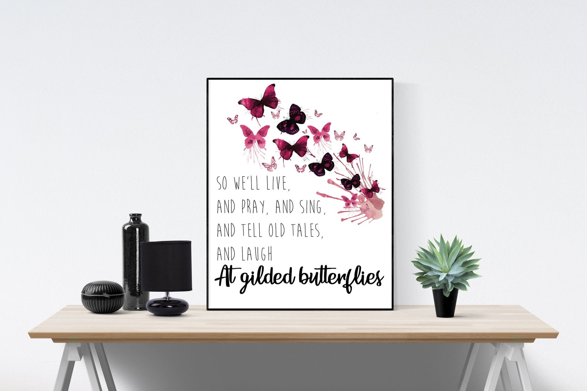 So We'll Live And Pray And Sing And Tell Old Tales And Laugh At Gilded Butterflies | William Shakespeare | King Lear | Literary | Art Print