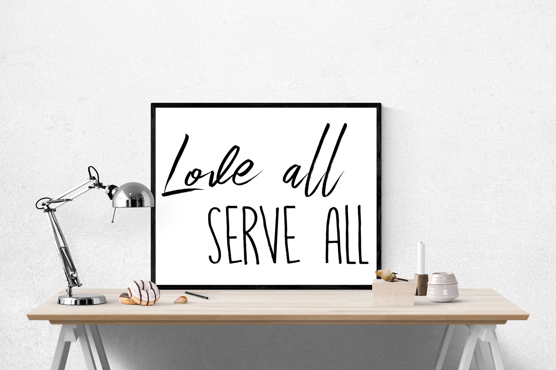 Love All, Serve All | Motivational Art Print