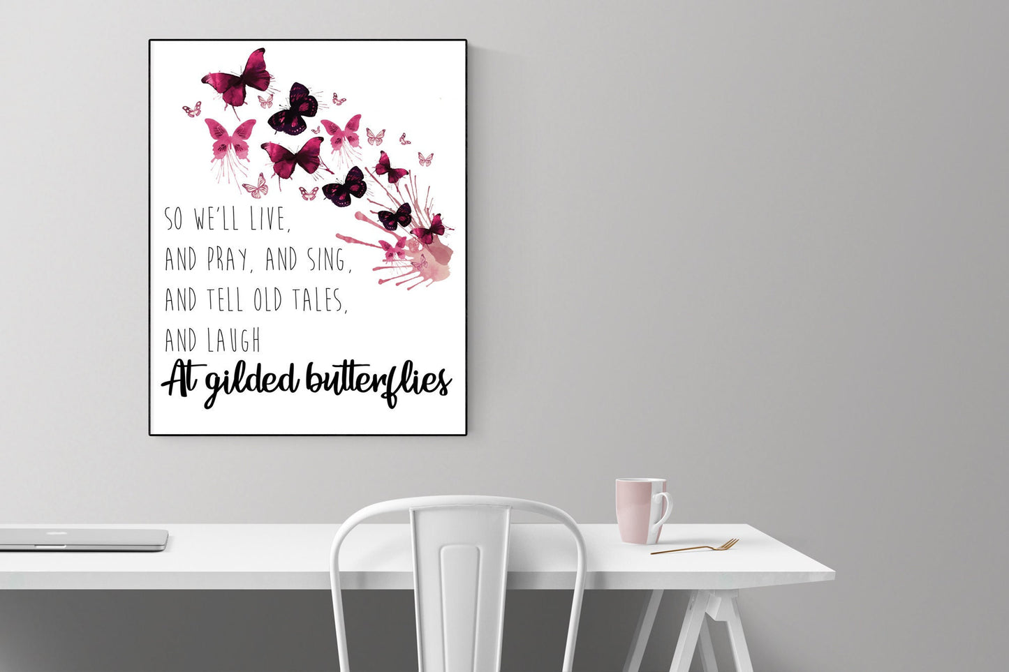 So We'll Live And Pray And Sing And Tell Old Tales And Laugh At Gilded Butterflies | William Shakespeare | King Lear | Literary | Art Print