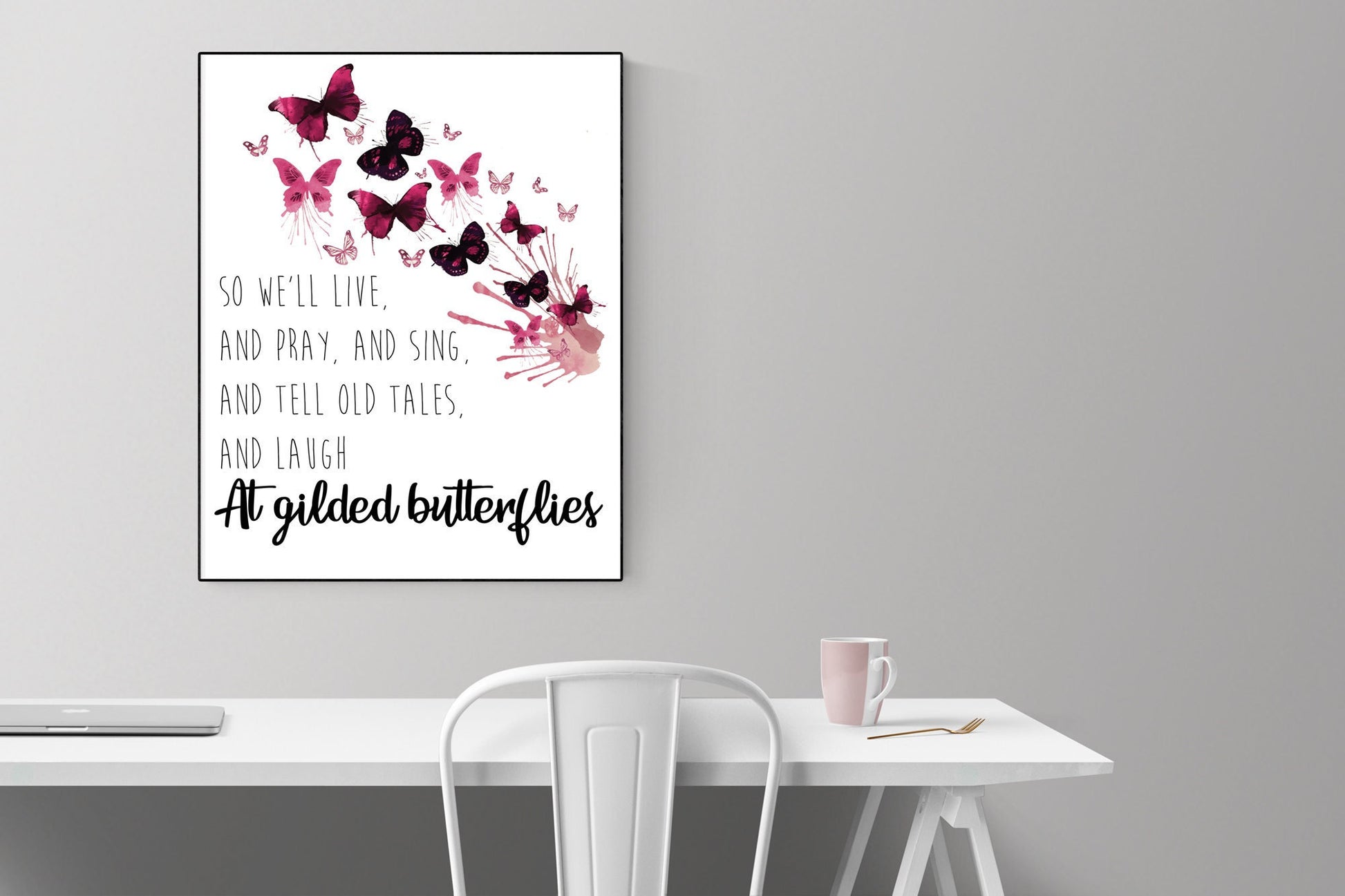 So We'll Live And Pray And Sing And Tell Old Tales And Laugh At Gilded Butterflies | William Shakespeare | King Lear | Literary | Art Print