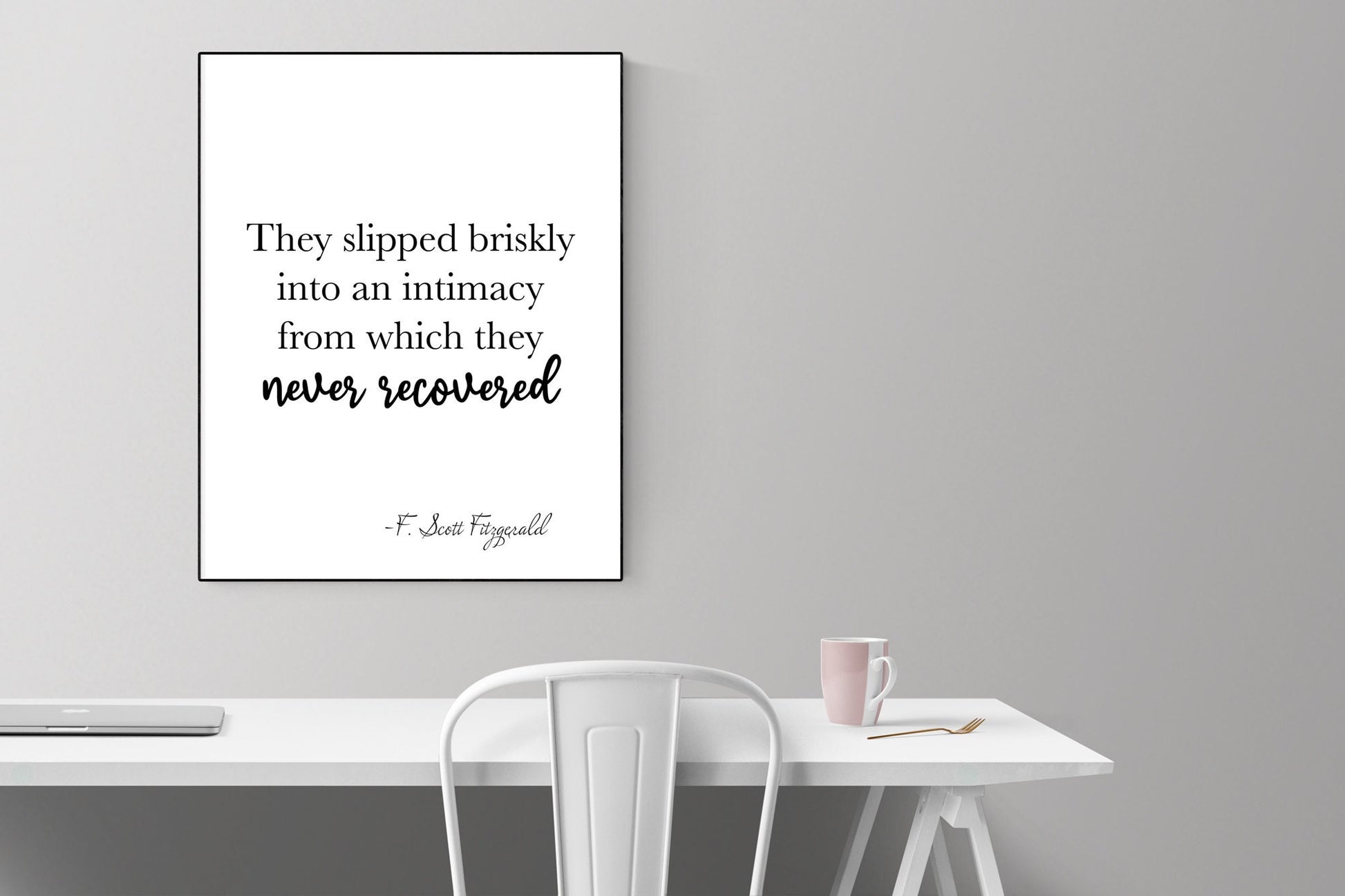 An Intimacy From Which They Never Recovered | F Scott Fitzgerald Quote | Literary | Calligraphy Typography | Art Print