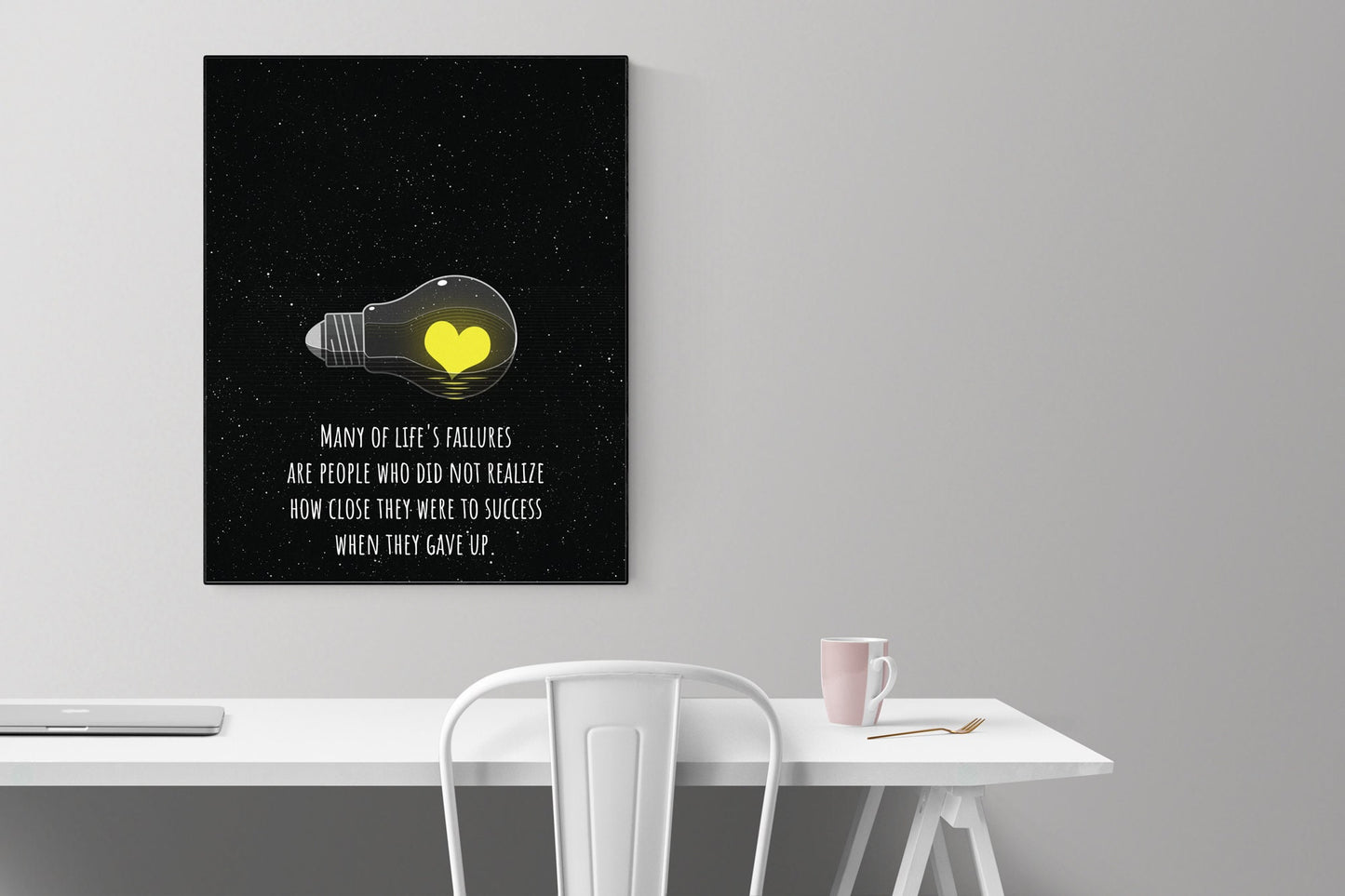 Many Of Life's Failures Are People Who Did Not Realize How Close They Were To Success | Thomas Edison | Quote | Lightbulb Art Print