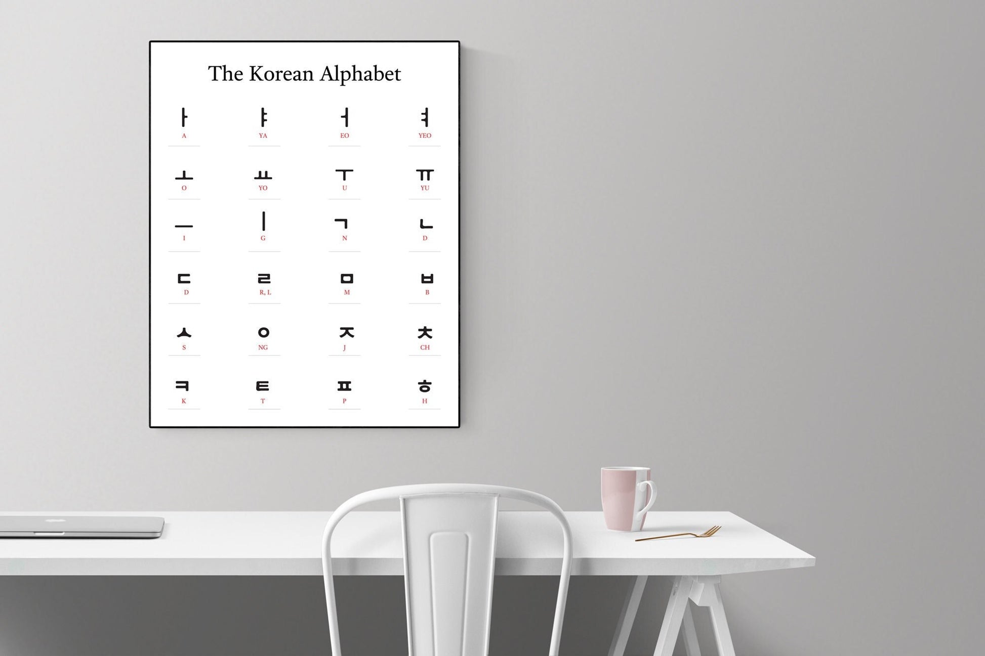 My Korean Alphabet | Montessori | Early Education | Learning Alphabet | Spelling Toys | Art print