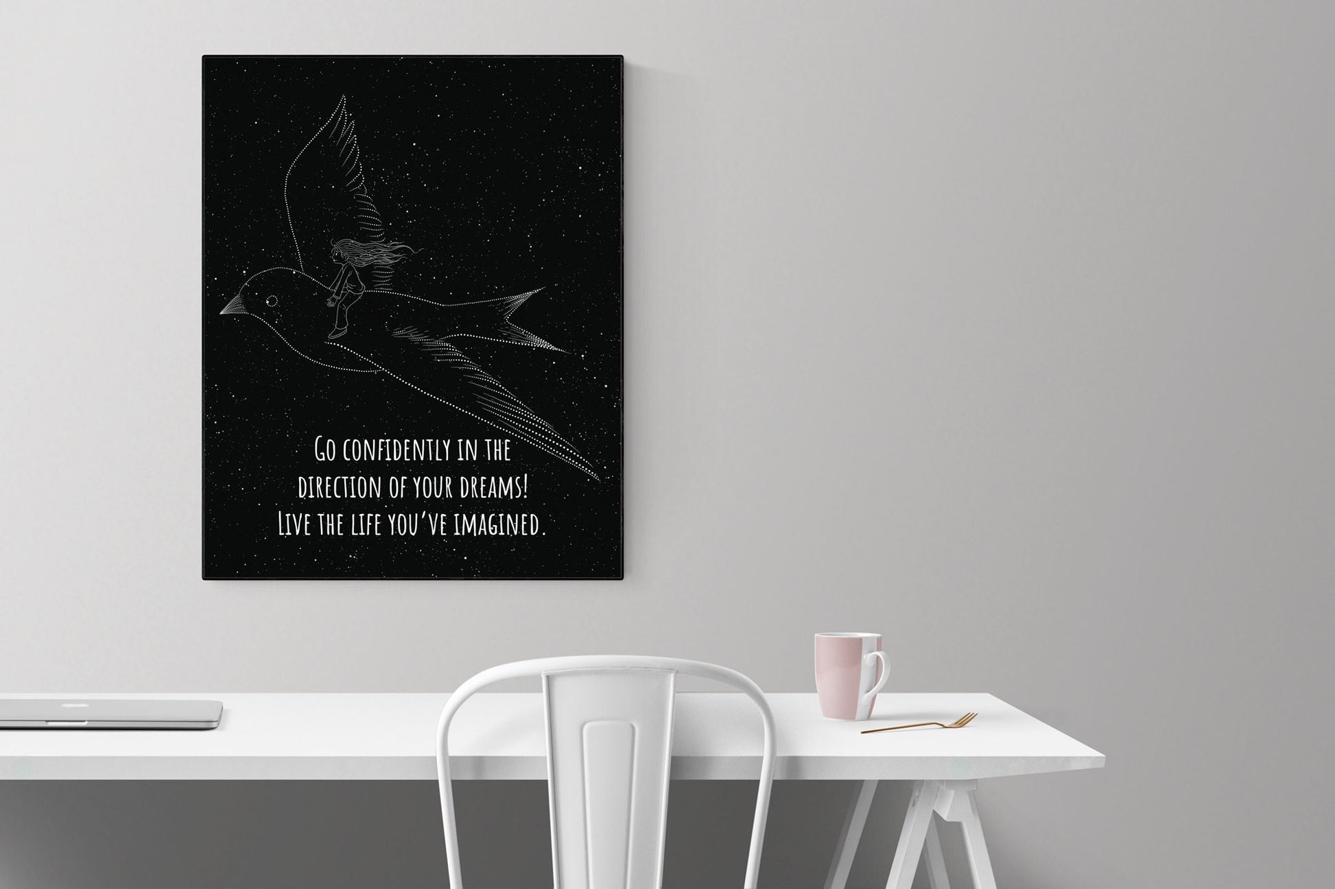 Go Confidently In The Direction Of Your Dreams | Henry David Thoreau Quote | Art Print