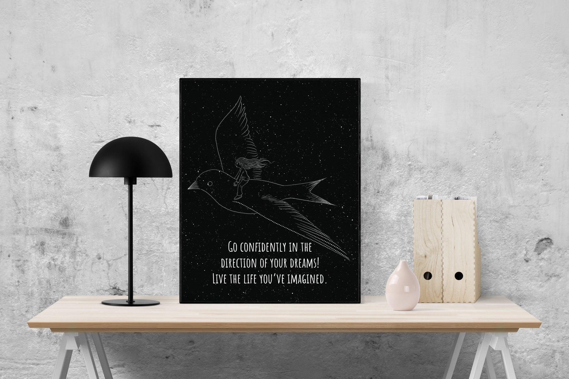 Go Confidently In The Direction Of Your Dreams | Henry David Thoreau Quote | Art Print