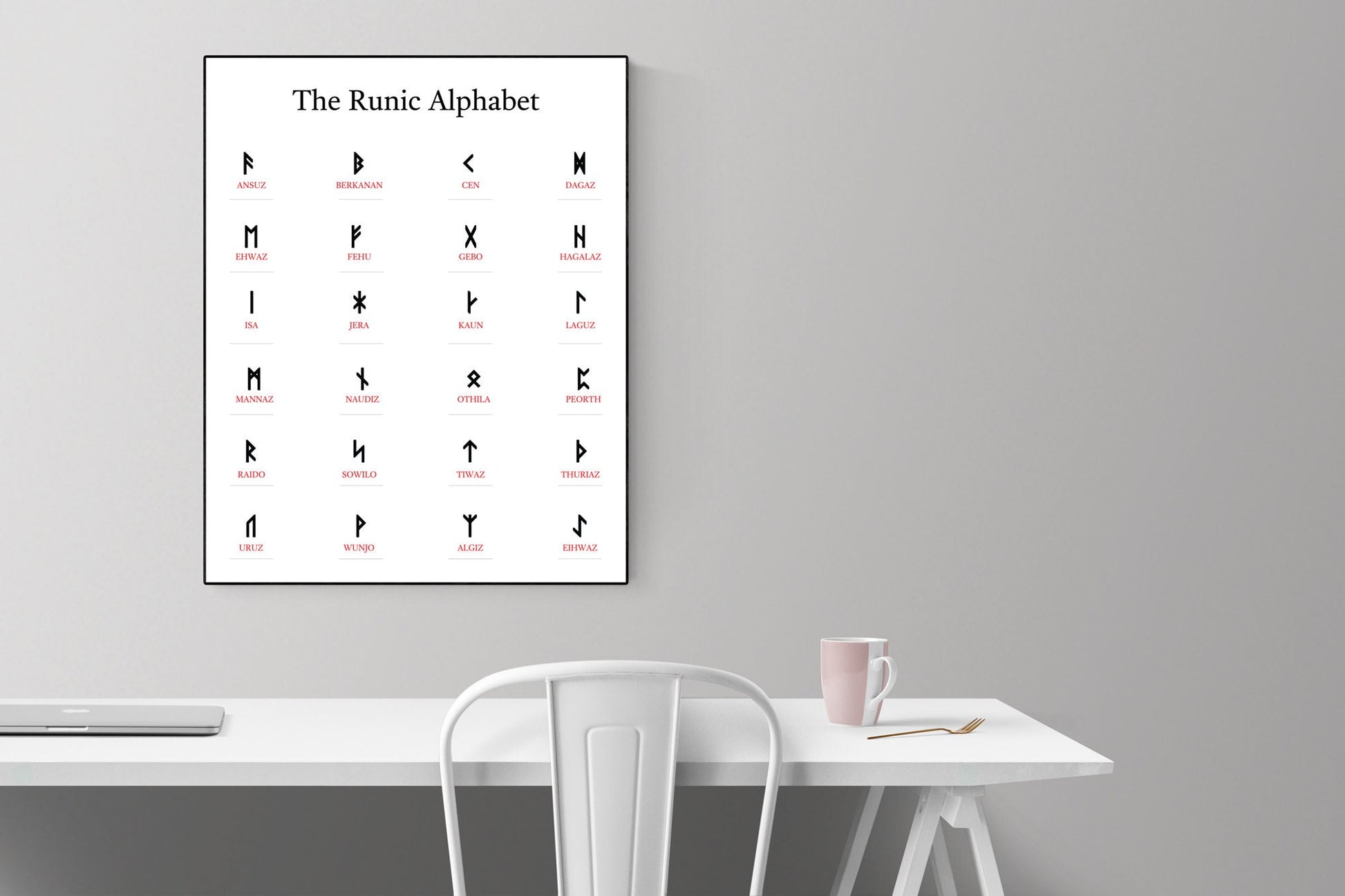 My Norse Runic Alphabet | Montessori | Early Education | Learning Alphabet | Spelling Toys | Art Print