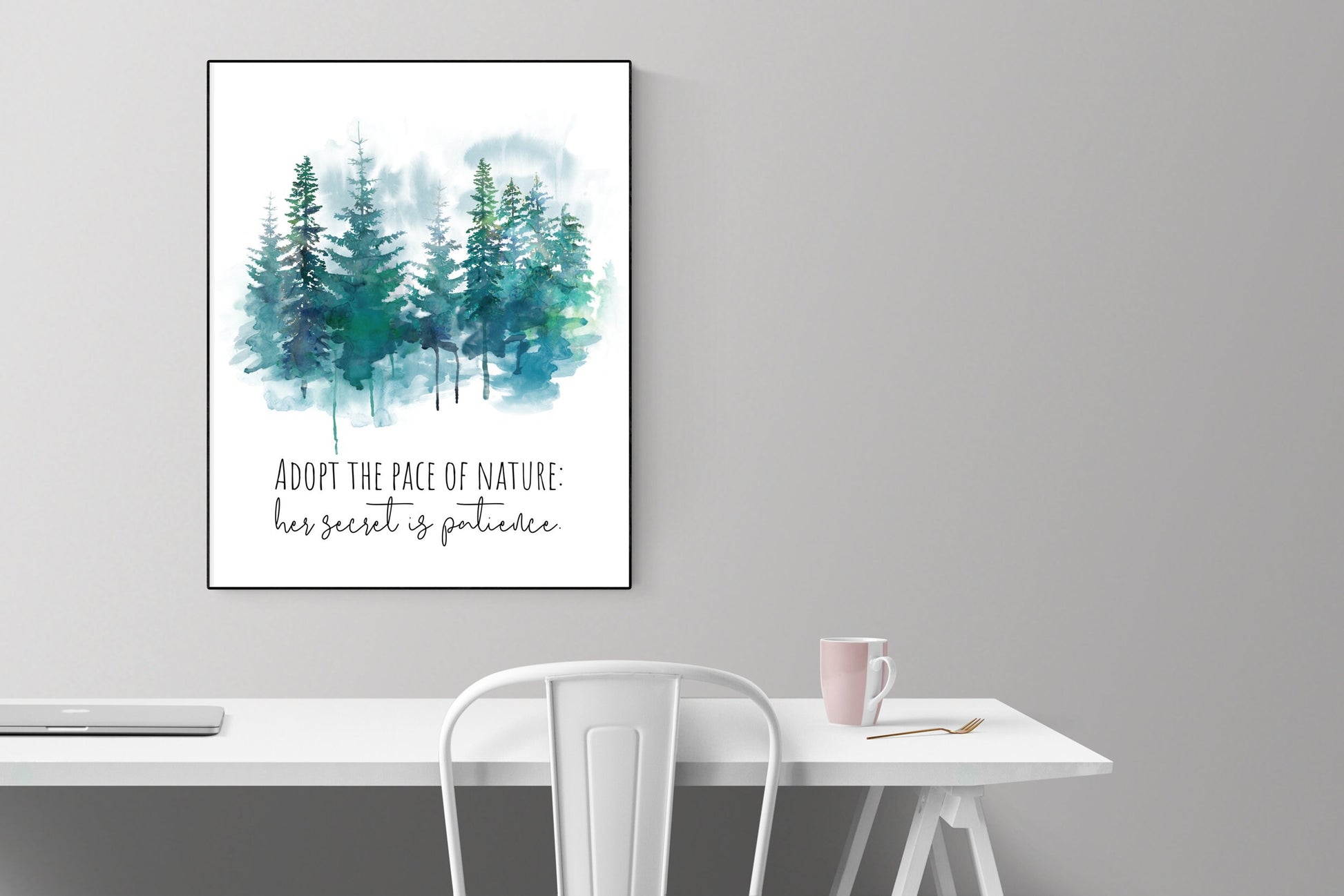 Adopt The Pace Of Nature | Her Secret Is Patience | Ralph Waldo Emerson | Inspirational Life | Art Print