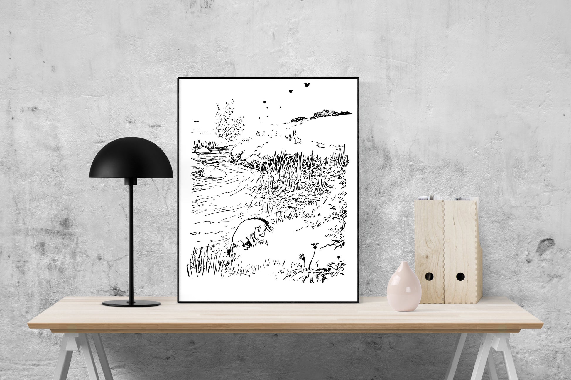 Winnie the Pooh | Eeyore And Rabbit | AA Milne | Original Illustrations | Art Print