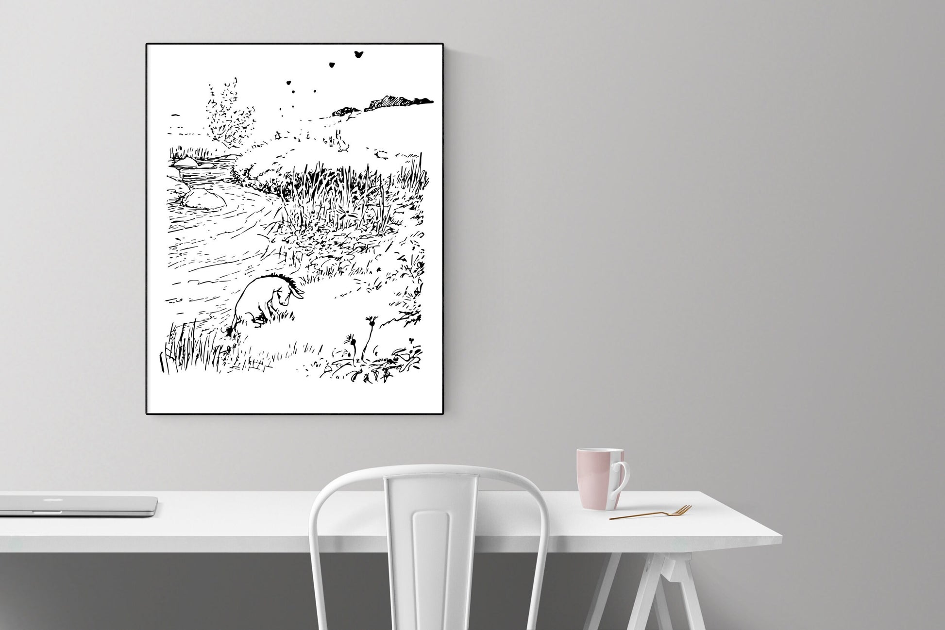 Winnie the Pooh | Eeyore And Rabbit | AA Milne | Original Illustrations | Art Print
