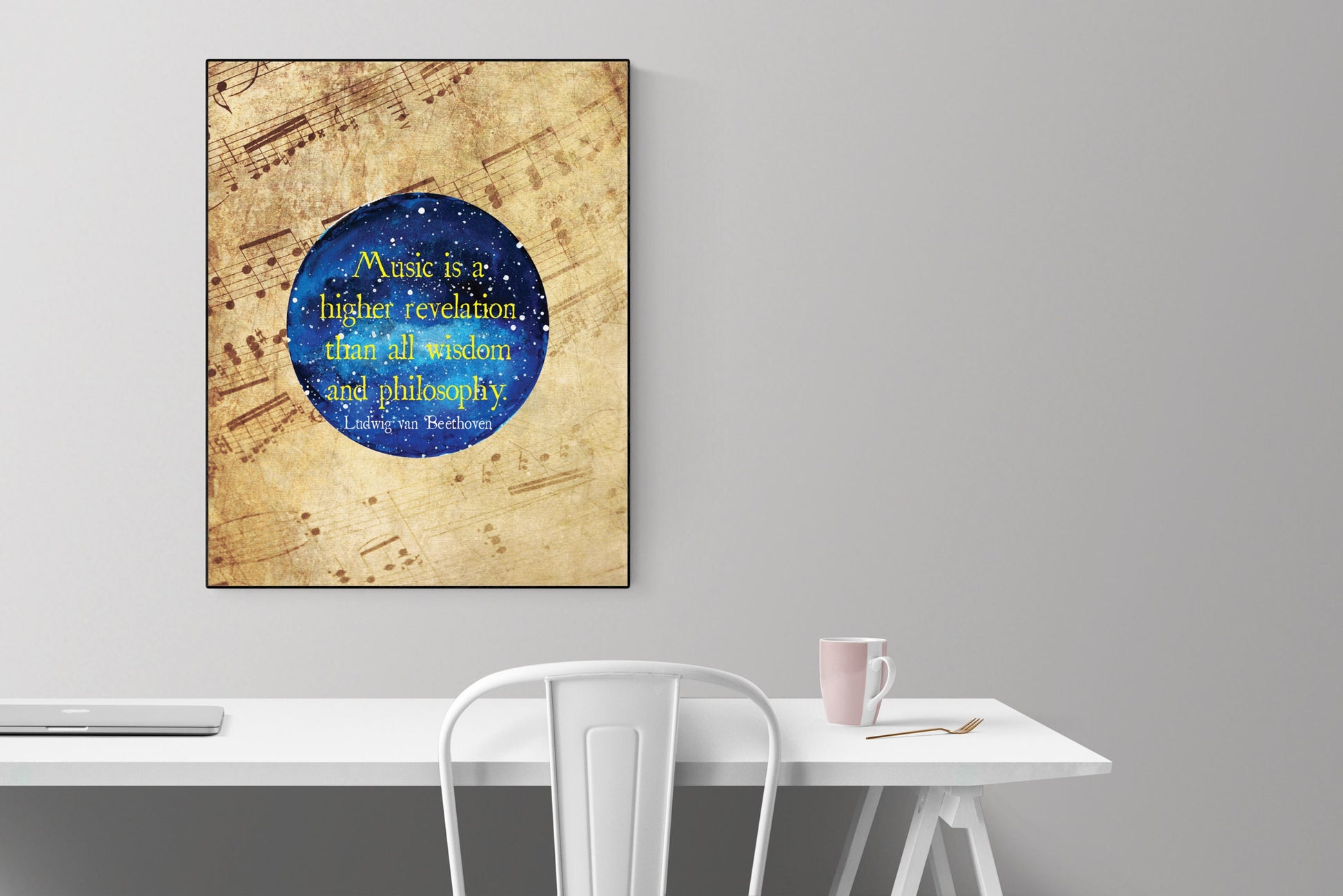 Ludwig Van Beethoven | Music Is A Higher Revelation Than All Wisdom And Philosophy | Musical Theory | Art Print