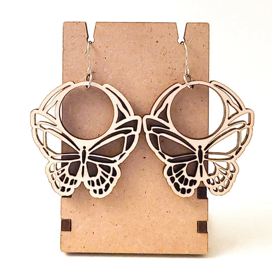 Butterfly Dangle Earrings | Wood And Acrylic | Dangle Earring