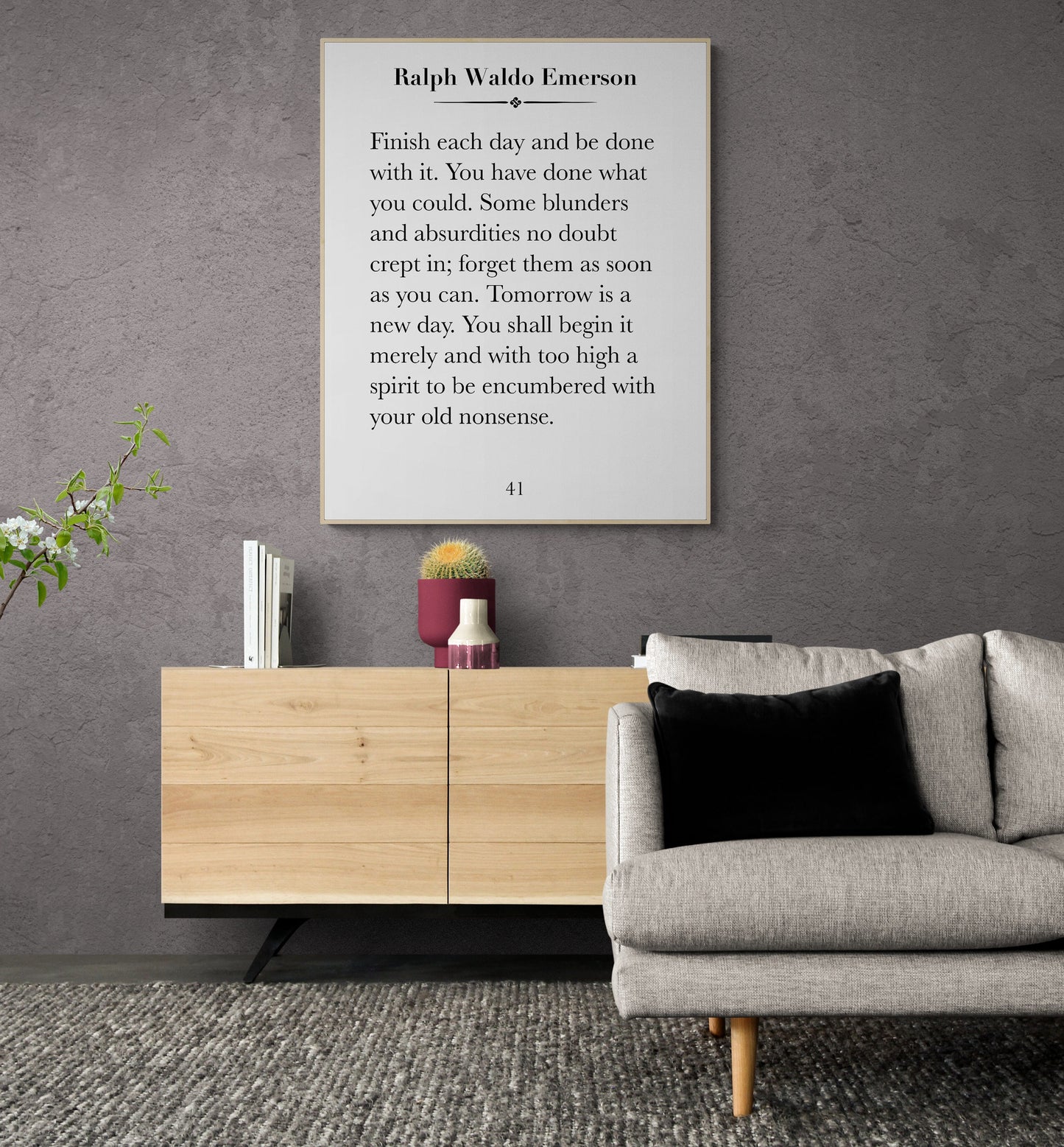 Tomorrow Is A New Day | Ralph Waldo Emerson | Literary | Inspirational Life | Art Print
