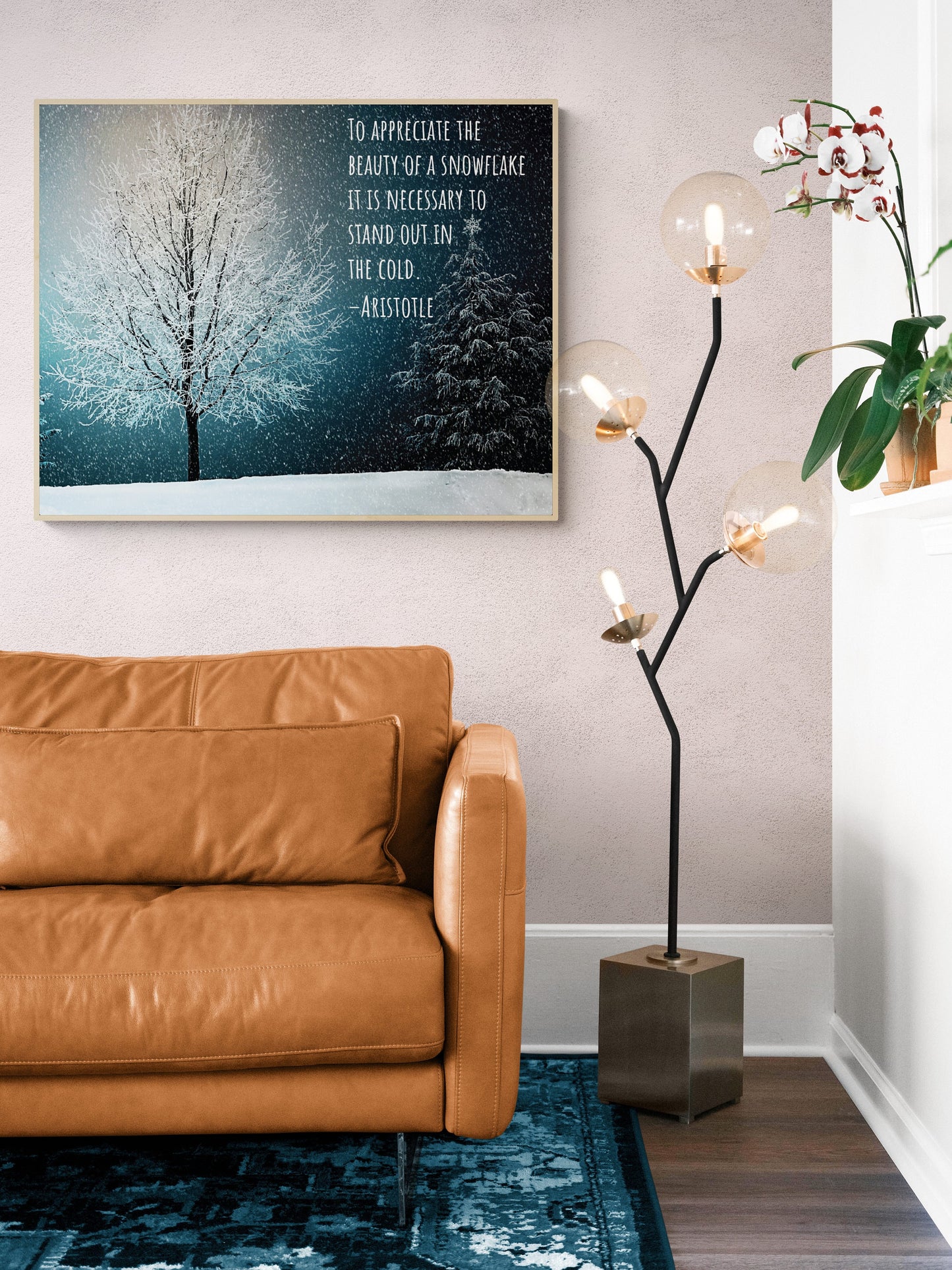 To Appreciate The Beauty Of A Snowflake | It Is Necessary To Stand Out In The Cold | Aristotle Quote | Inspirational | Art Print