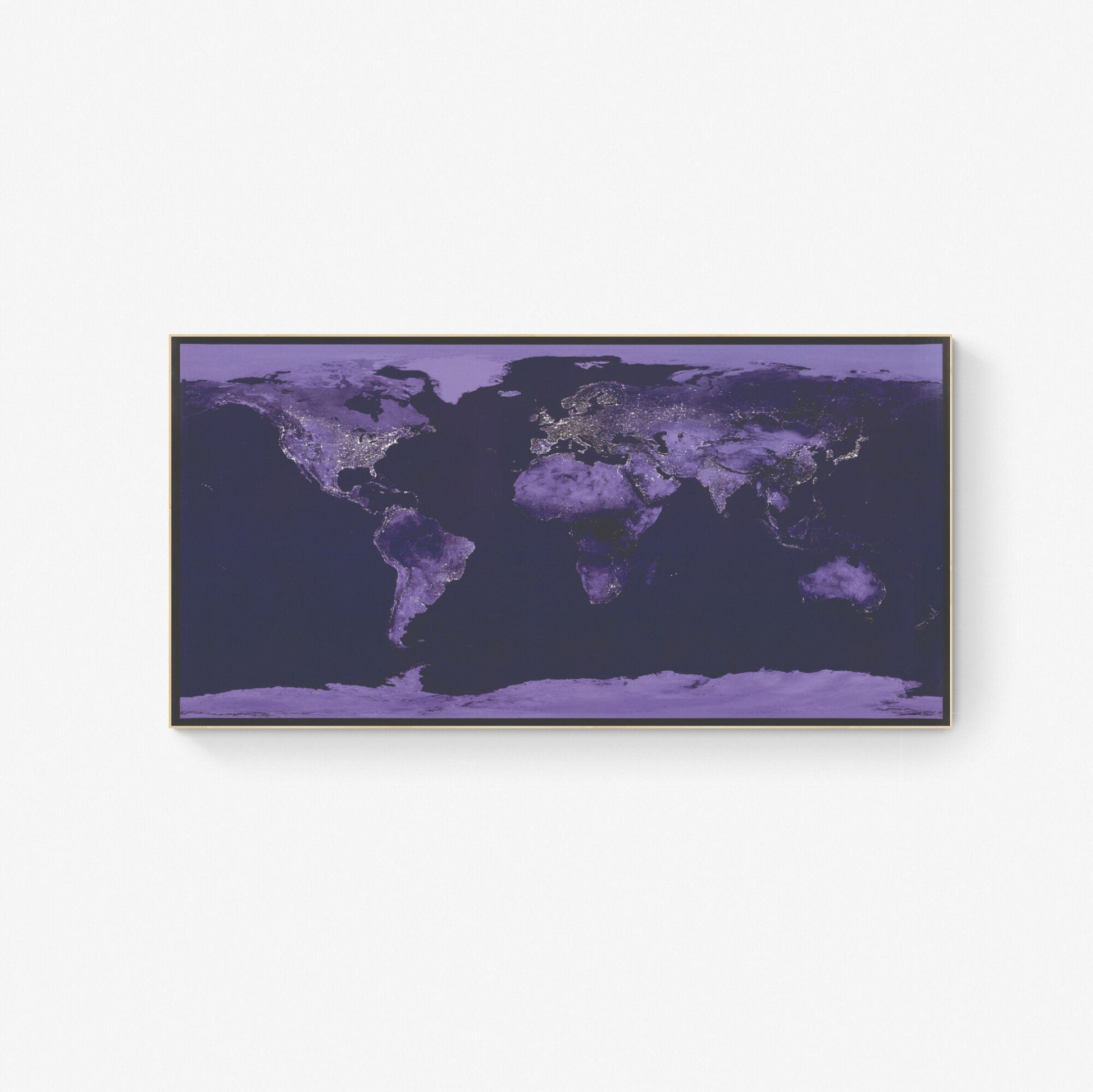 World Map At Night | Nighttime Lights | Composite Satellite View of the World | NASA Art Print