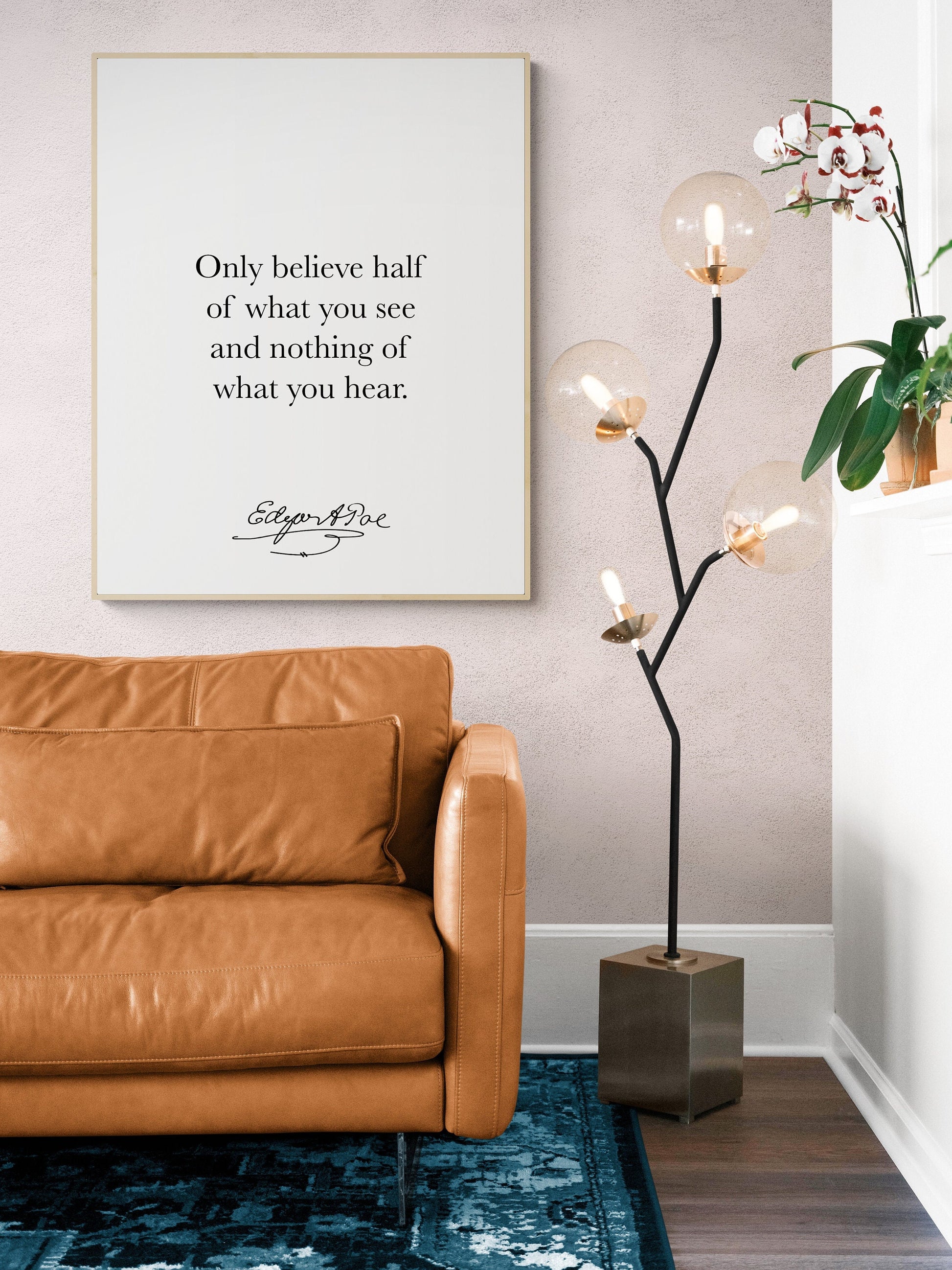 Only Believe Half Of What You See | Edgar Allan Quote | American Gothic Poetry | Art Print