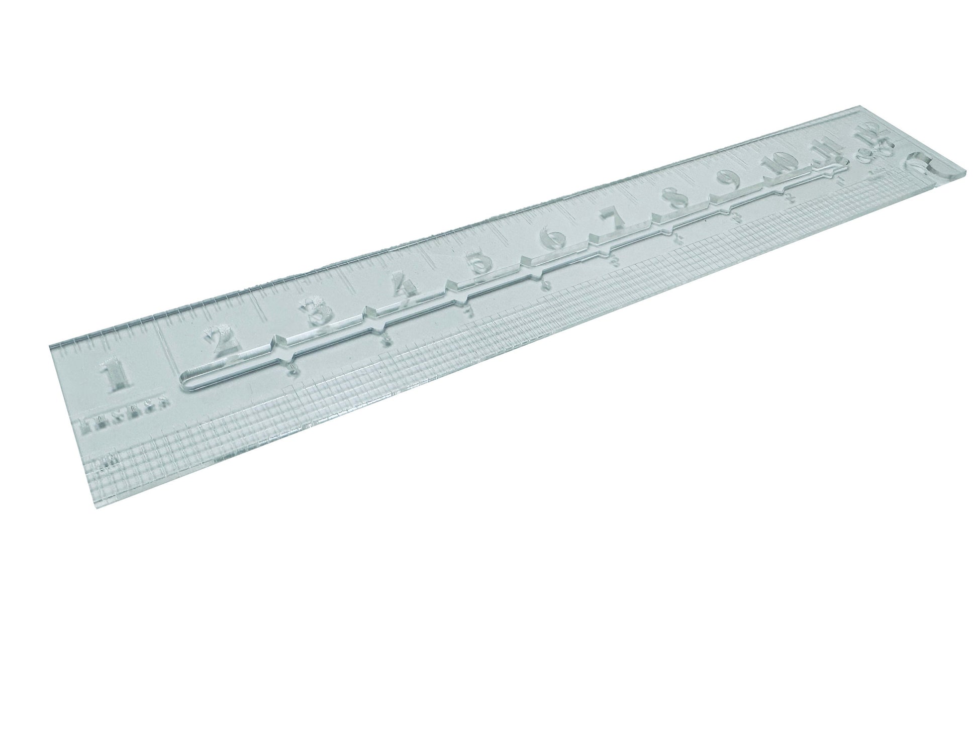 Custom Designed 12.5" Ruler | High Grade Acrylic | Clear | Inches | Tenth Inches | Grid | Circle Circumference | Hanger | Math | Drawing