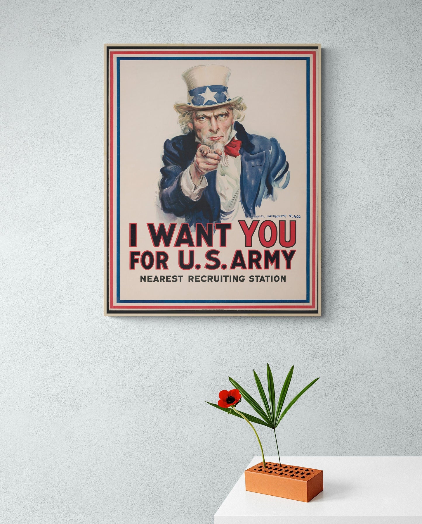 Uncle Sam | I Want You | Recruiting Station | Military | Army | Marines | Air Force | Navy | WW1 | World War 2 | Vintage Poster | Art Print
