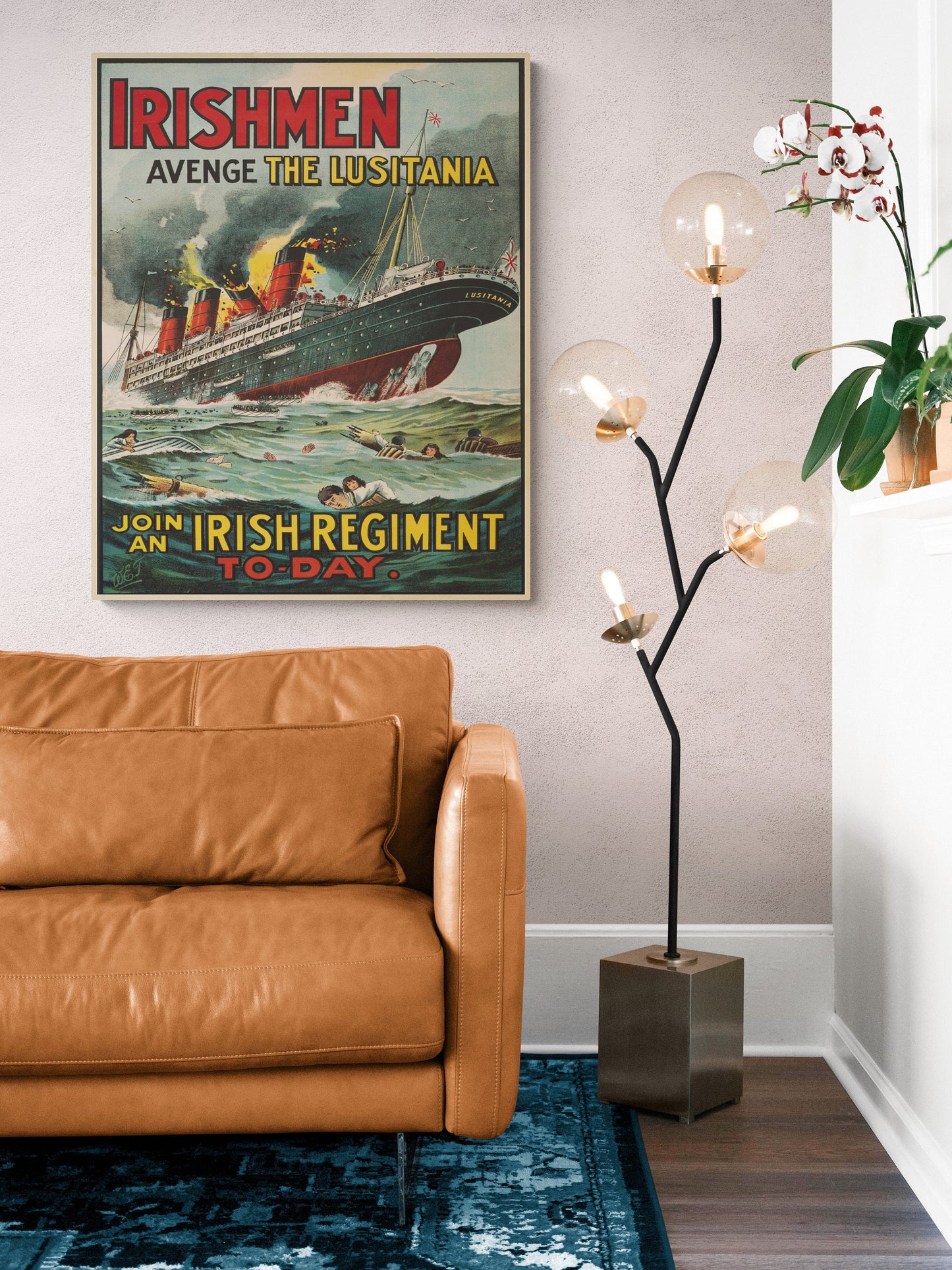 Avenge The Lusitania | Join An Irish Regiment Today | Military | Army | Marines | Navy | WW1 | World War | Vintage Poster | Art Print