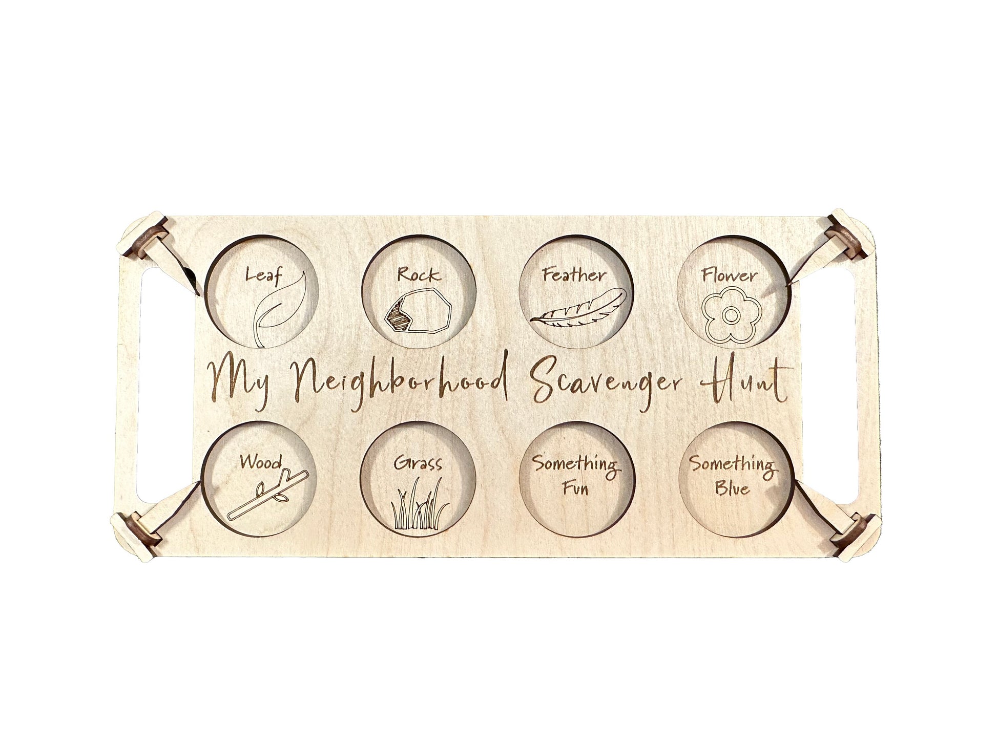Wooden Scavenger Hunt Board for Kids: Explore Your Neighborhood with Fun and Adventure | Outdoor Nature Activity Set | Assembly Required