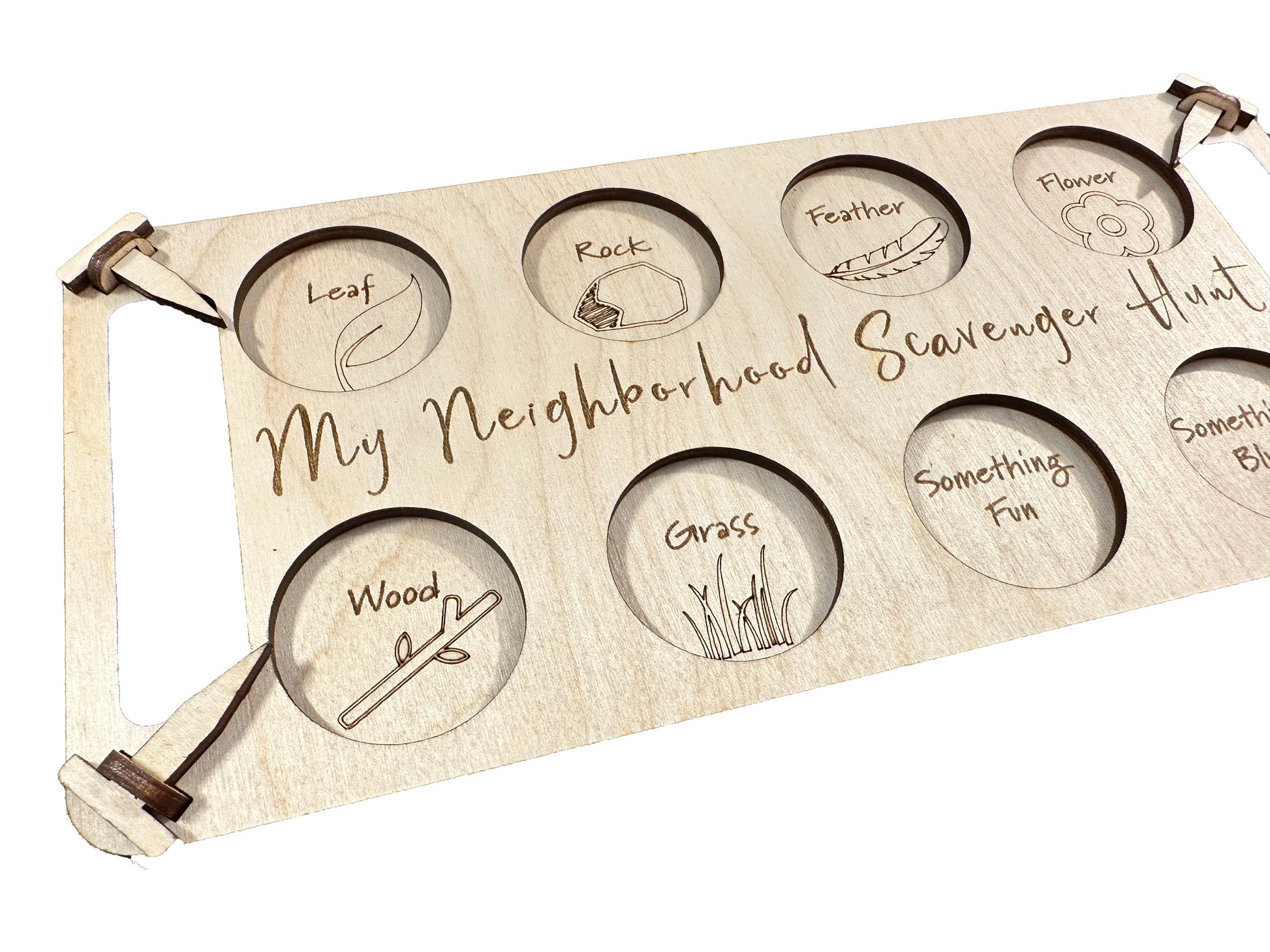 Wooden Scavenger Hunt Board for Kids: Explore Your Neighborhood with Fun and Adventure | Outdoor Nature Activity Set | Assembly Required