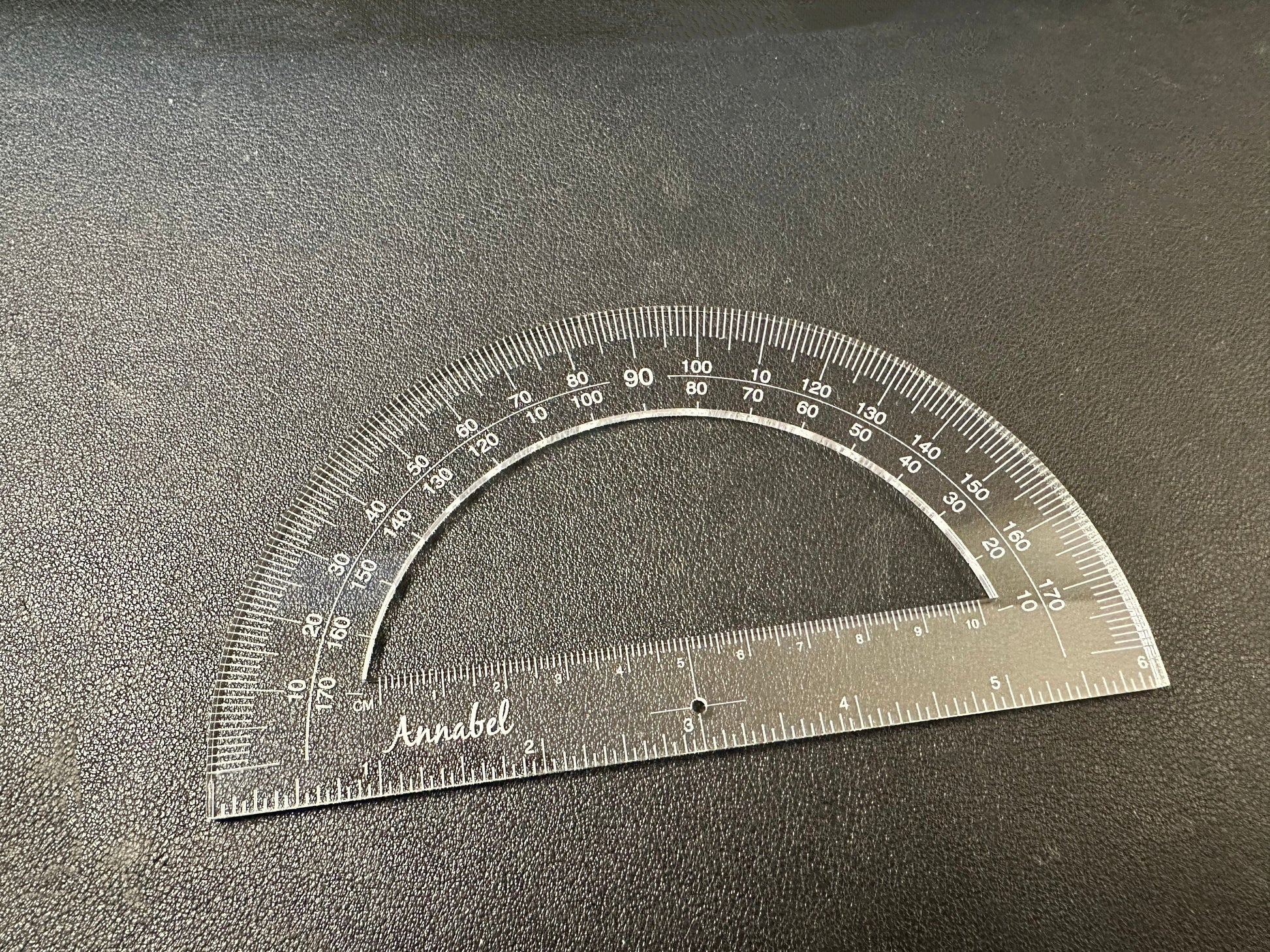 Custom Designed 6" Straight Edge Protractor | High Grade Acrylic | Clear | Inches | Centimeters | Circle Degrees | Angles | Math | Drawing