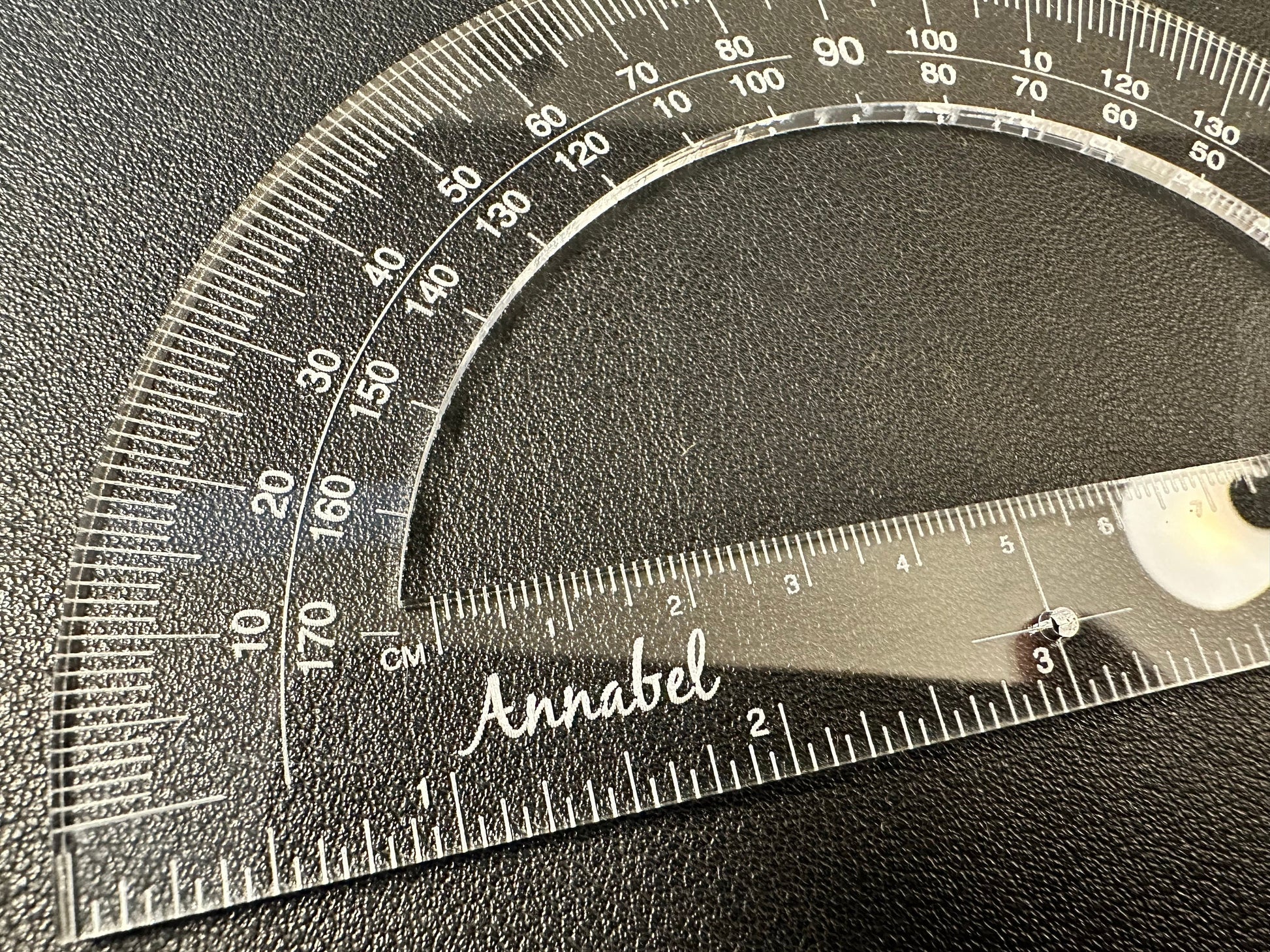 Custom Designed 6" Straight Edge Protractor | High Grade Acrylic | Clear | Inches | Centimeters | Circle Degrees | Angles | Math | Drawing