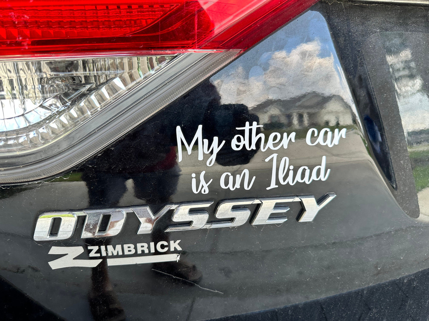 My Other Car Is An Iliad | Vinyl Car Decal | Honda Odyssey | Humor | Funny | Car | Van | Vinyl Sticker