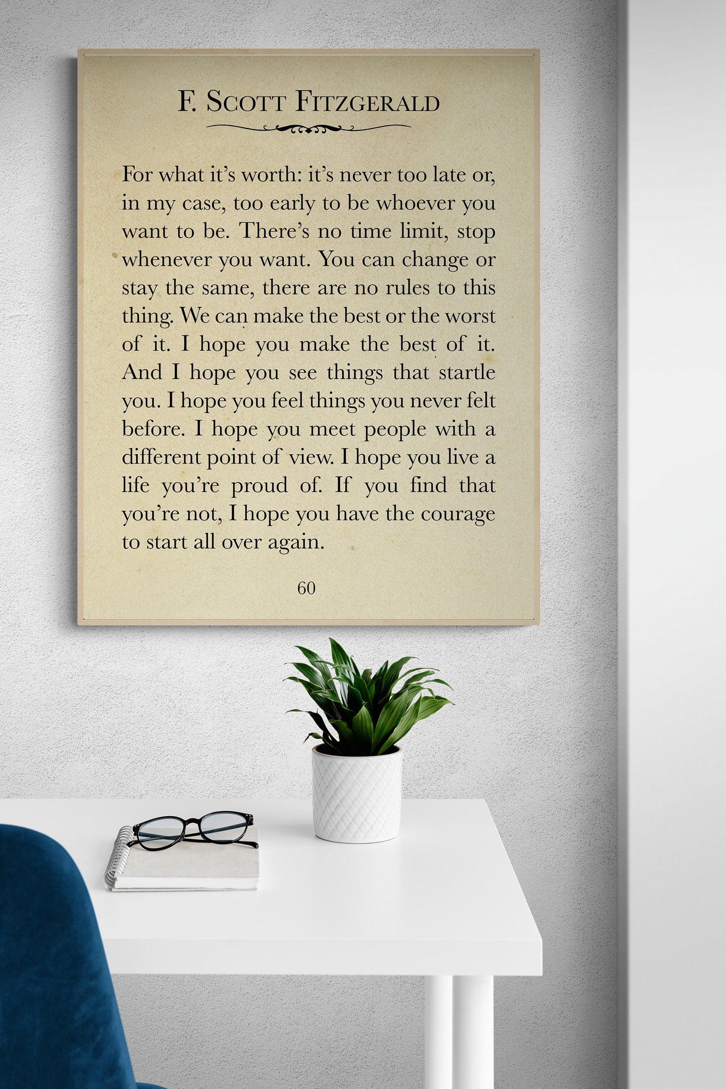For What It's Worth | F. Scott Fitzgerald Quote | Wall Art Book Page | Home Offices Libraries | Vintage Poster | Made in the USA | Art Print