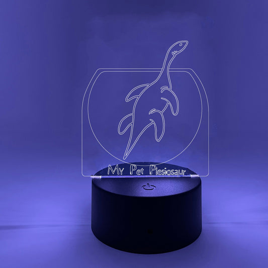 Plesiosaur Swimming In In A Fish Bowl | Dinosaurs | Biology Genetics | High School | Teachers | Etched Acrylic With LED Light Strip | Gift