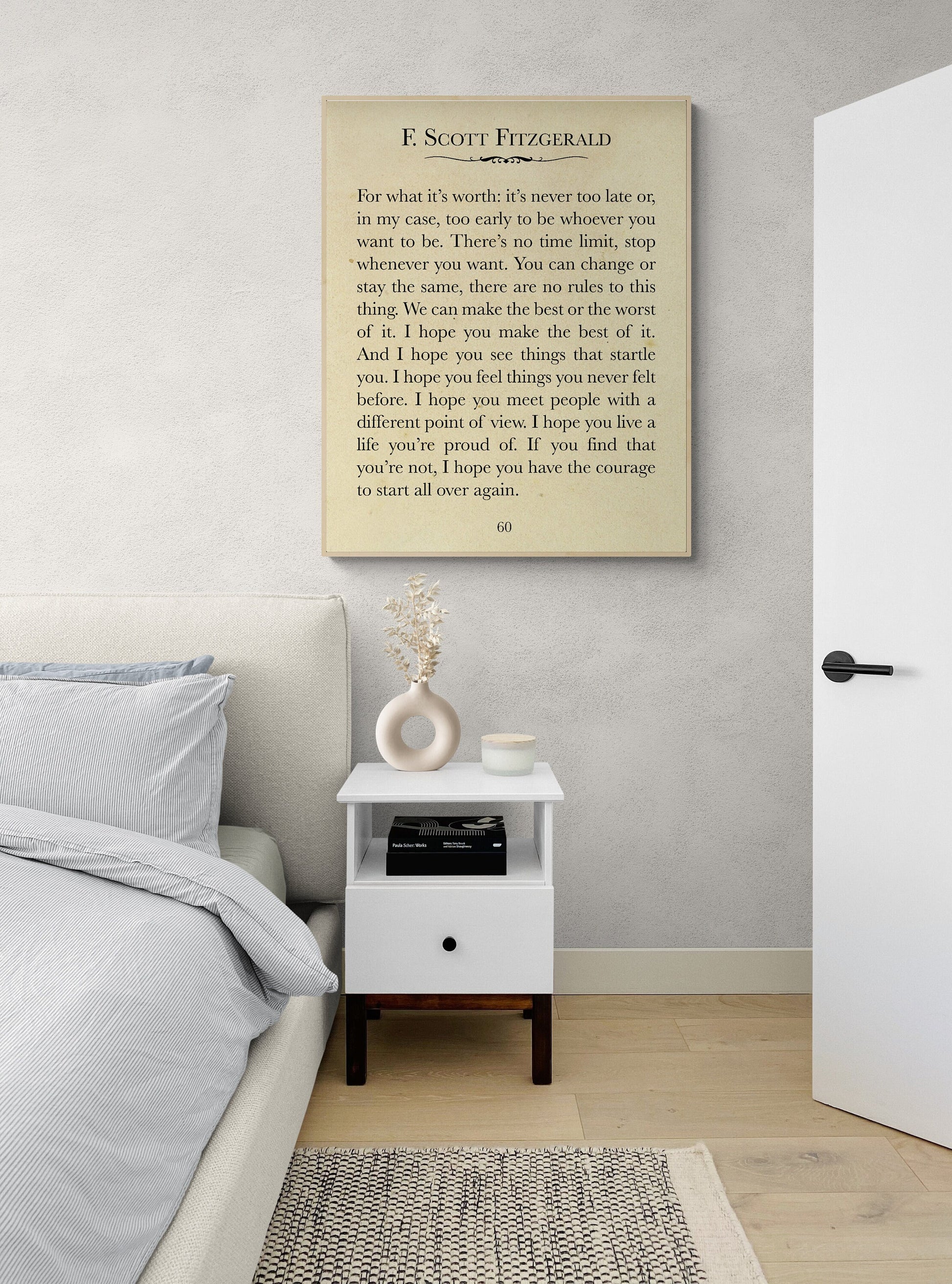 For What It's Worth | F. Scott Fitzgerald Quote | Wall Art Book Page | Home Offices Libraries | Vintage Poster | Made in the USA | Art Print
