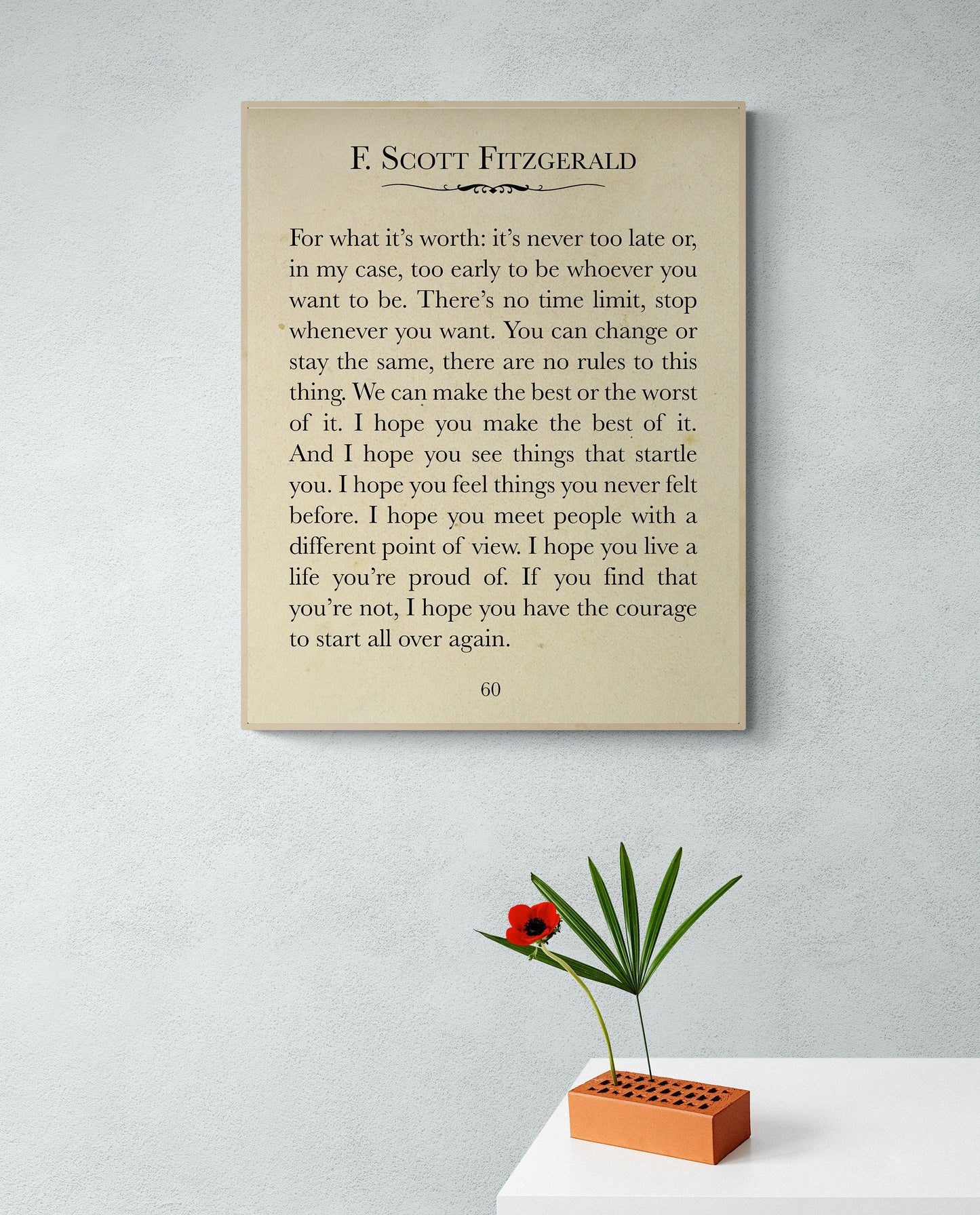 For What It's Worth | F. Scott Fitzgerald Quote | Wall Art Book Page | Home Offices Libraries | Vintage Poster | Made in the USA | Art Print