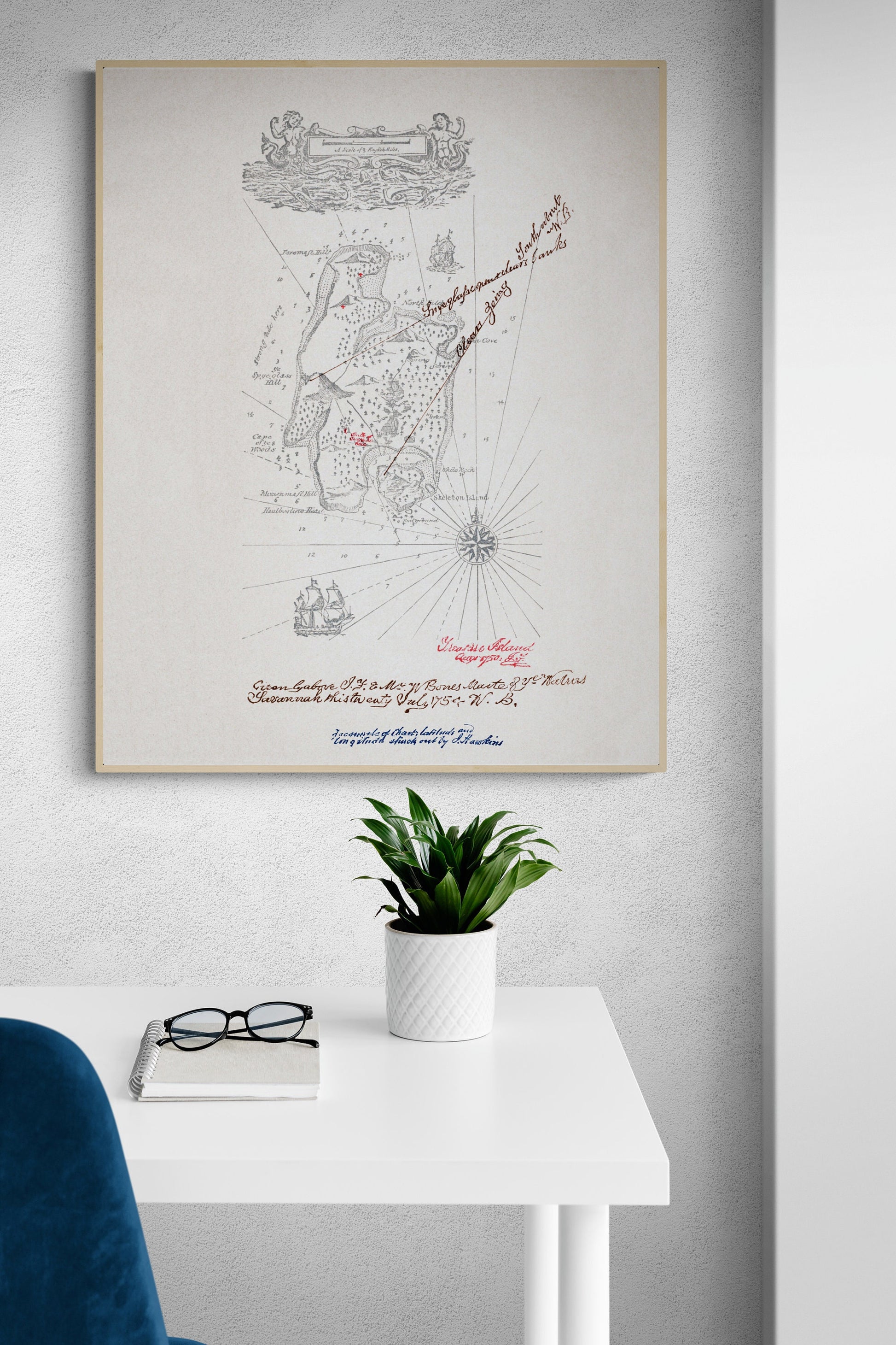 Treasure Island Map | Robert Stevenson | Pirates Gold | Original Artwork | Vintage Art Print
