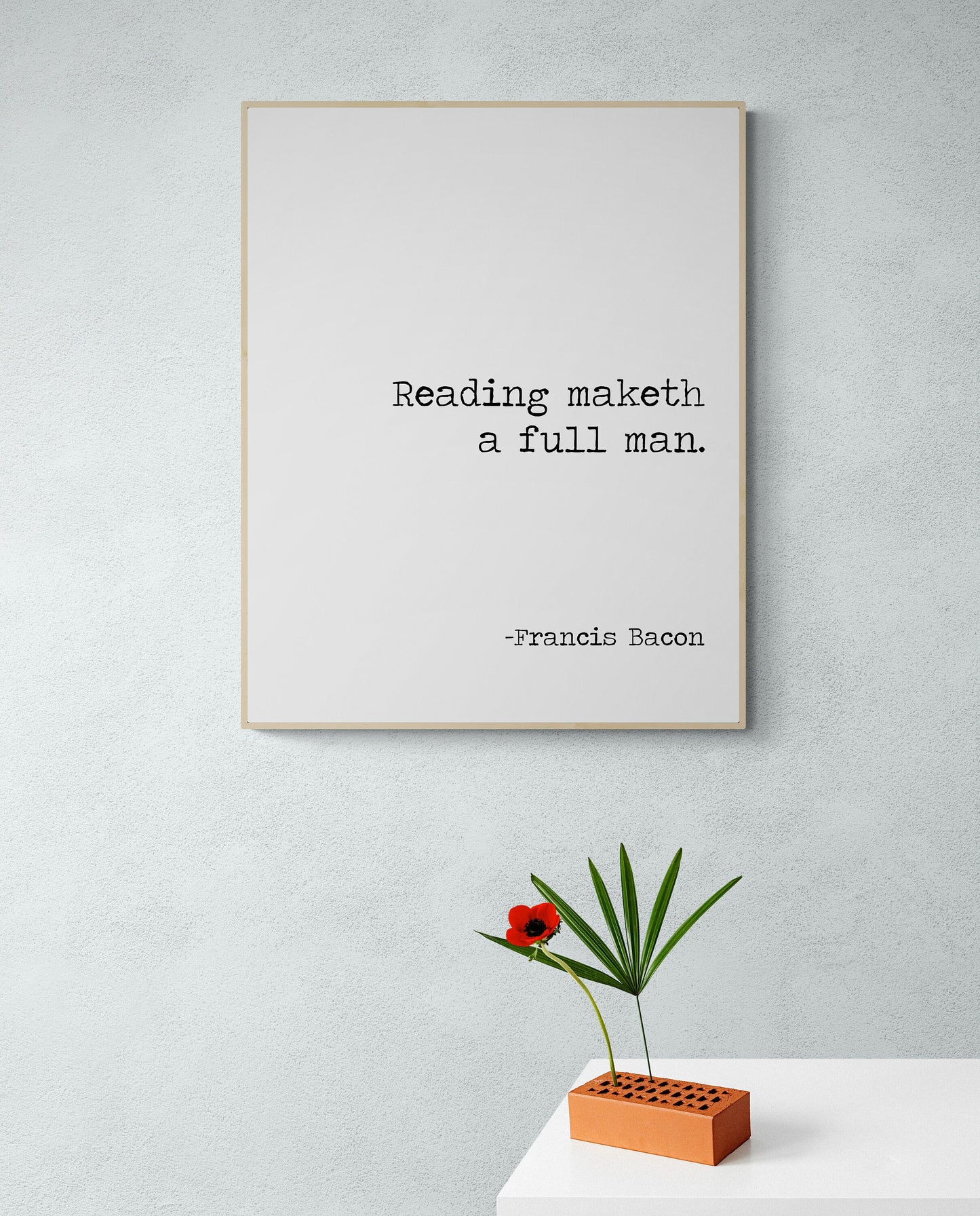 Reading Maketh A Full Man | Francis Bacon | Library | School | Teacher | Art Print