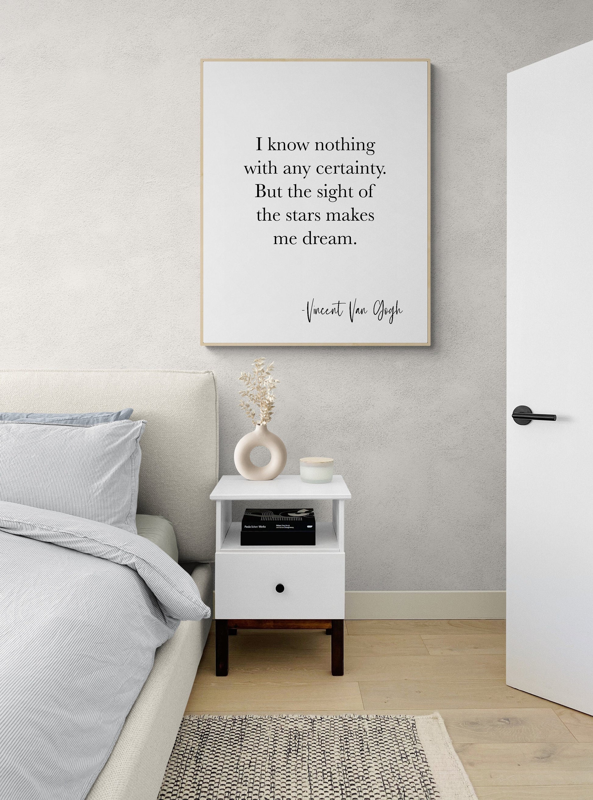 I Know Nothing With Any Certainty | But The Sight Of The Stars Makes Me Dream | Vincent Van Gogh | Typography | Art Print