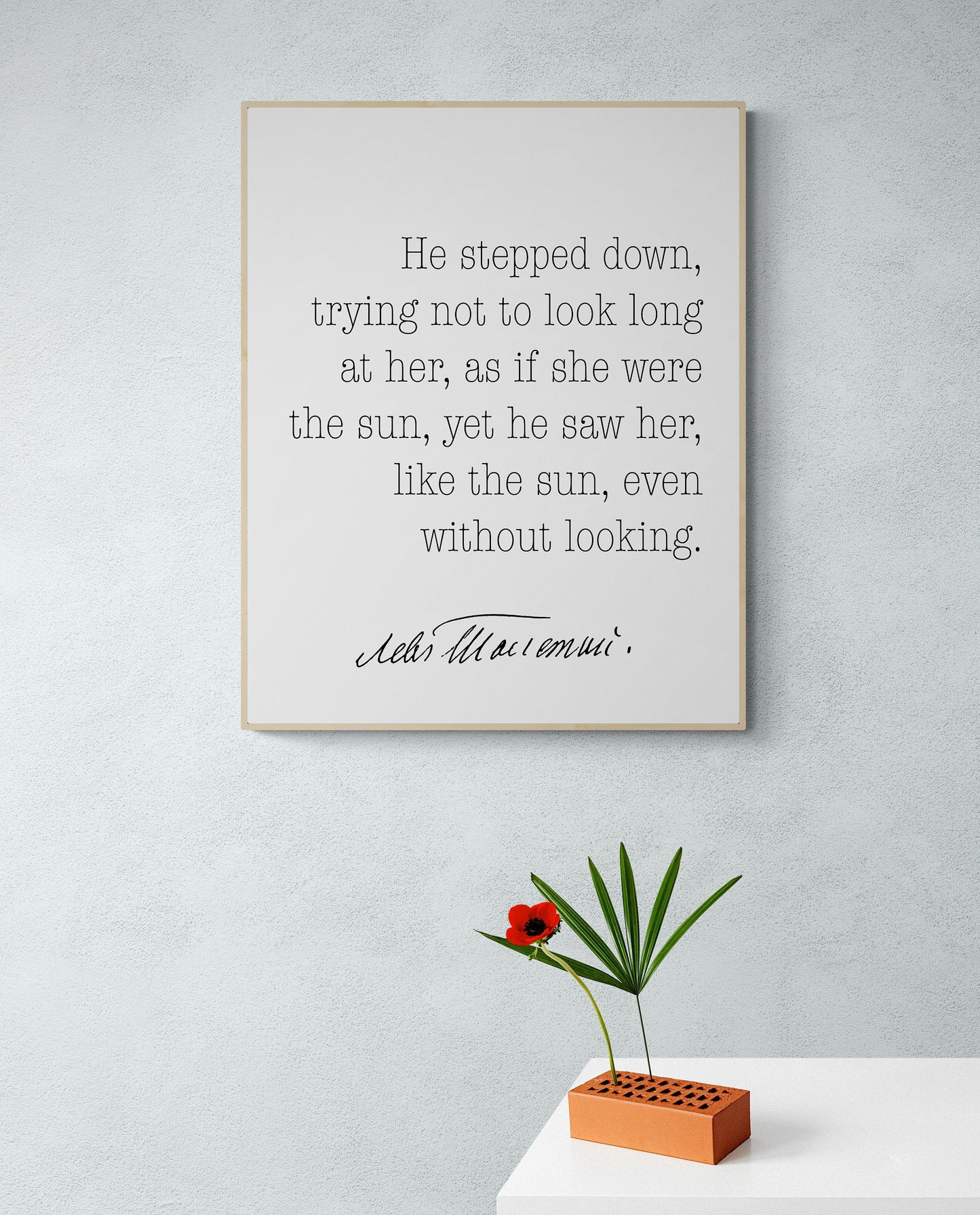 Trying Not To Look Long At Her | As If She Were The Sun | Anna Karenina | Leo Tolstoy Quote | Typography Print