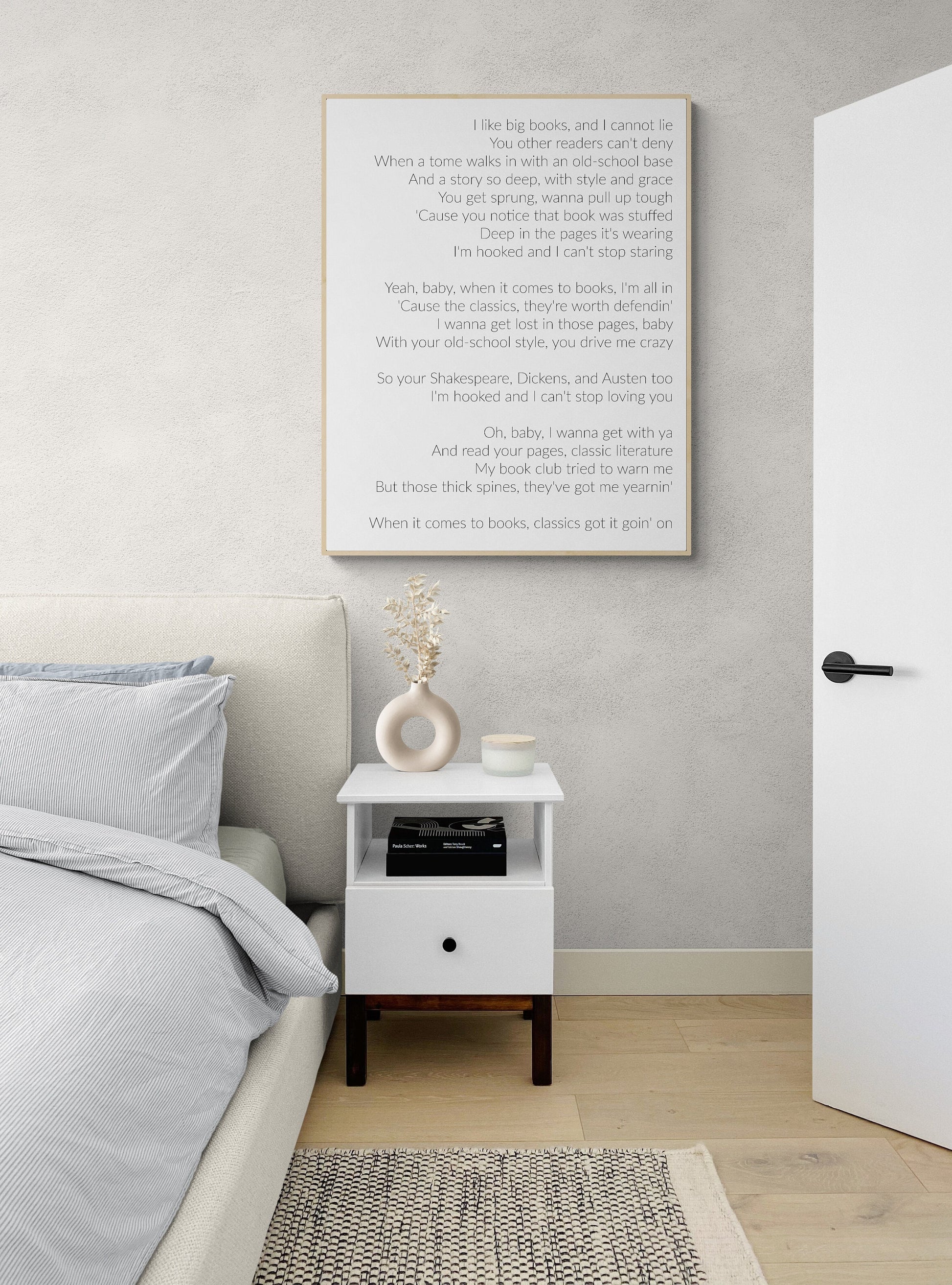 I Like Big Books And I Cannot Lie | Lyrics Parody | Bibliophile | Library | Literary Quote | Typography Art Print