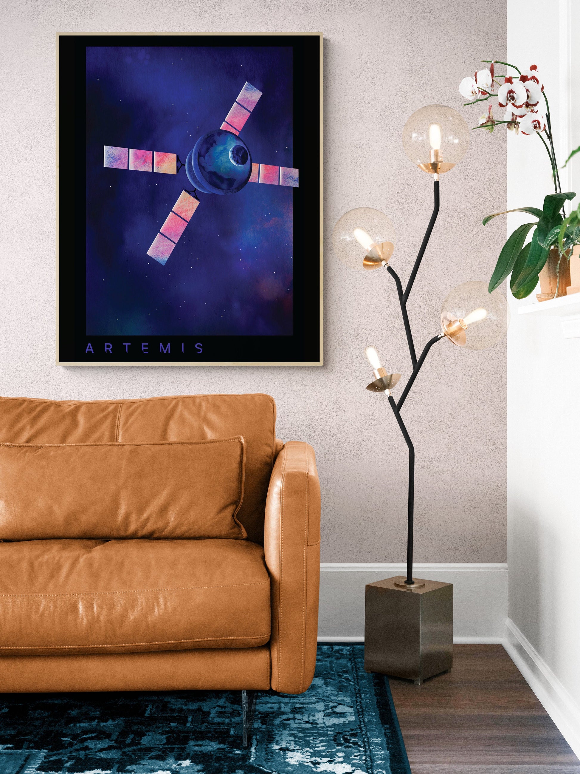Artemis Lunar Capsule Watercolor Art Print | Deep Space Voyage | NASA Art Print
